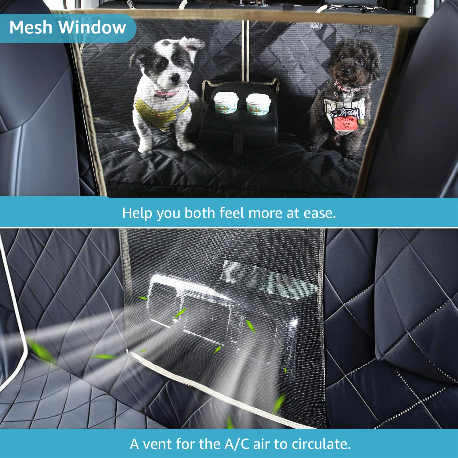 Lassie 4 In 1 Dog Floor Hammock For Crew Cab,100% Waterproof Backseat Cover Dog Seat Covers, Bench Protector For Ford F150, Chev