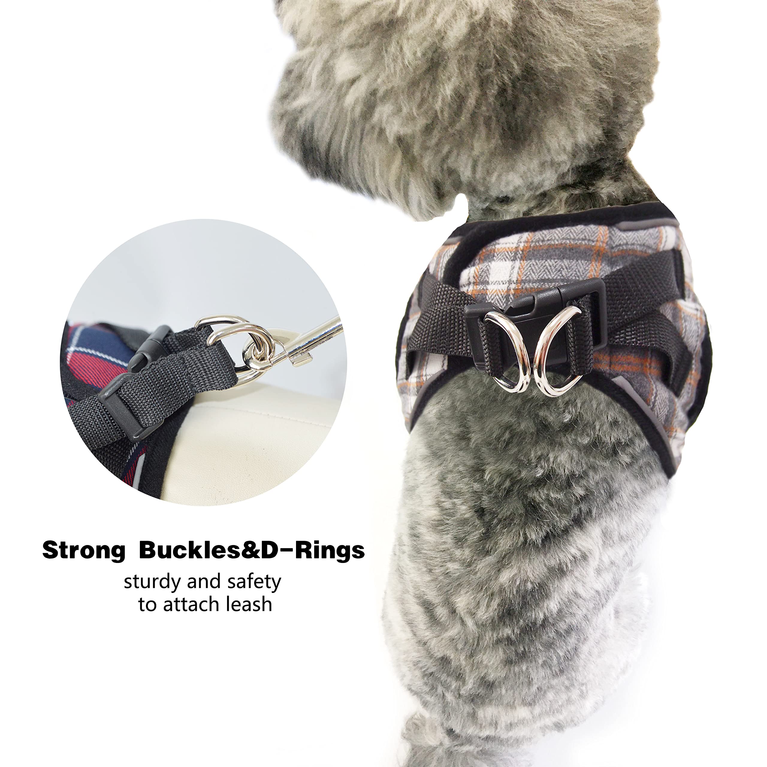Mesh Soft Dog Harness, Adjustable No Pull Reflective Comfort Pet Vest For Dogs (Light Khaki, X-Small)