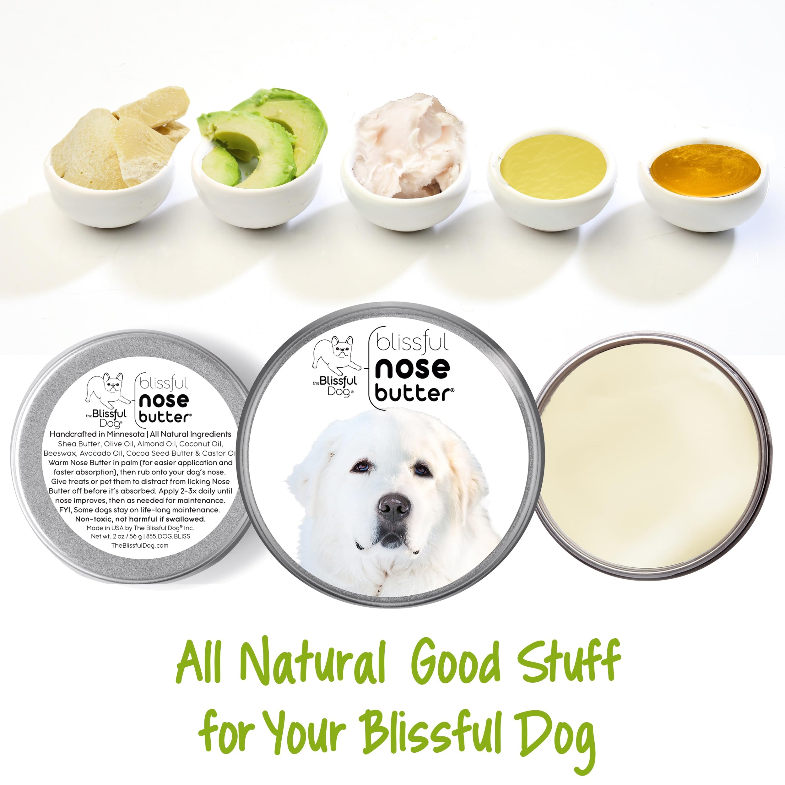 The Blissful Dog Great Pyrenees Nose Butter, Versatile Dog Nose Balm for Dry Nose, Handcrafted Nose Moisturizer, Easy-to-Apply D