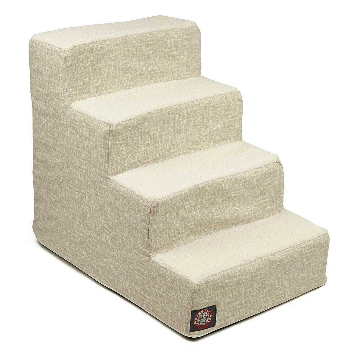Majestic Pet 4 Step Portable Dog Stairs For Small Dogs To Get On Bed Supports 250 Lbs Or Less - Dog Steps For High Bed With Mach