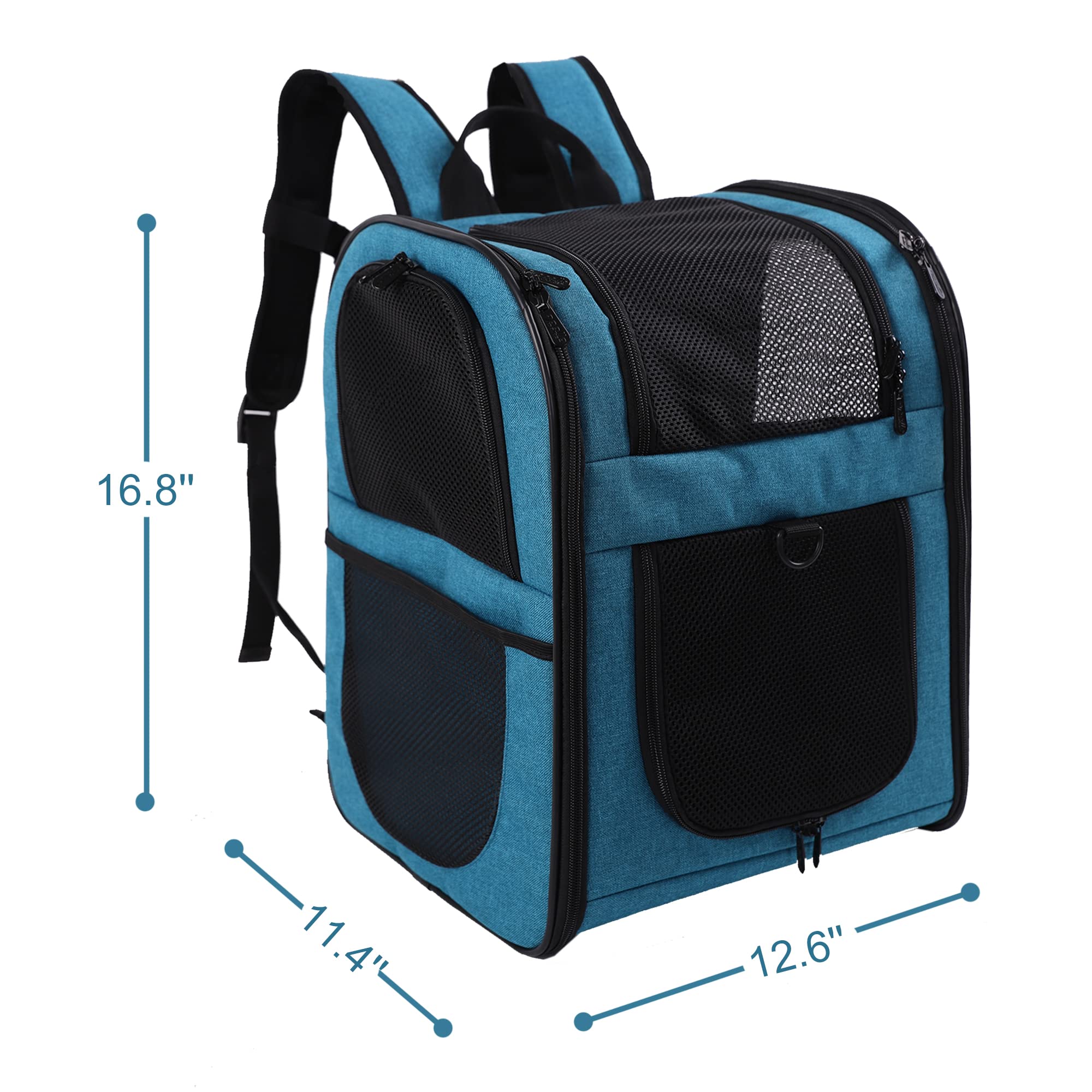 Apollo Walker Pet Carrier Backpack For Large/Small Cats And Dogs, Puppies, Safety Features And Cushion Back Support | For Travel, Hiking, Outdoor Use (Teal)