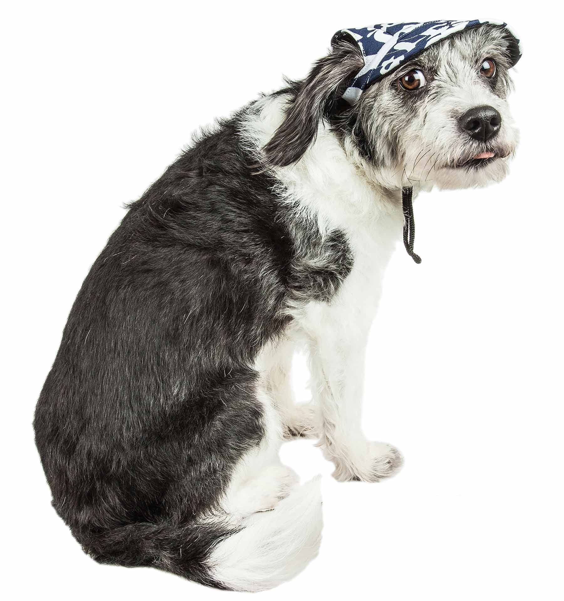 Pet Life ® Graffiti Patterned Dog Hat With Uv Coverage Protection - Provides More Shade Than A Dog Banadana - Features Ear Holes And Adjustable Jaw-Strings For Quick Slip-On Access