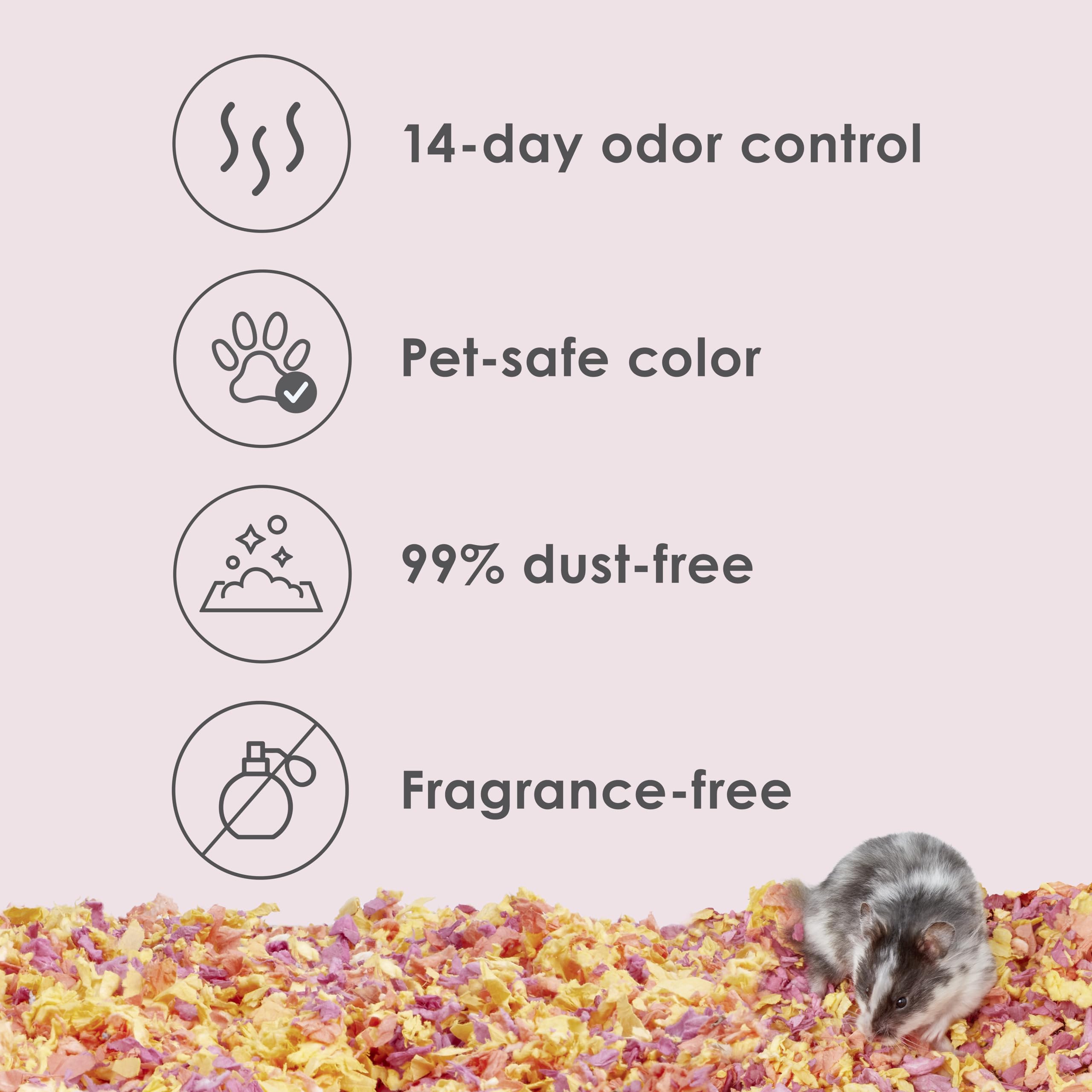 Kaytee Clean & Cozy Colors, Small Animal Bedding With Extreme Odor Control, Sunset, 24.6 Liters