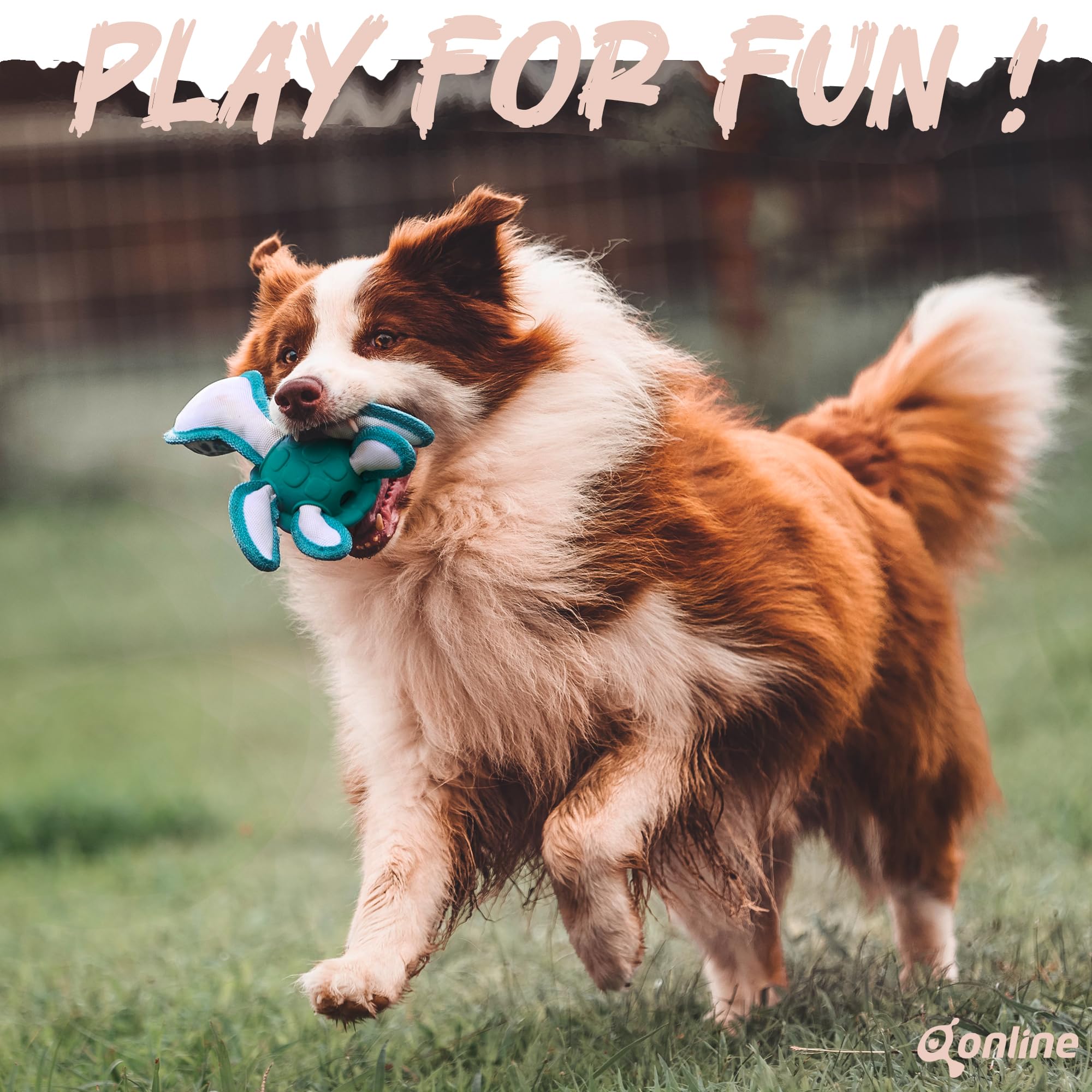 Qonline Chew Toys For Aggressive Chewers Dog,Puppy Teeth Chew Toys Durable Rubber Tpr Material Chew Toys Turtle Shape Dog Toys W