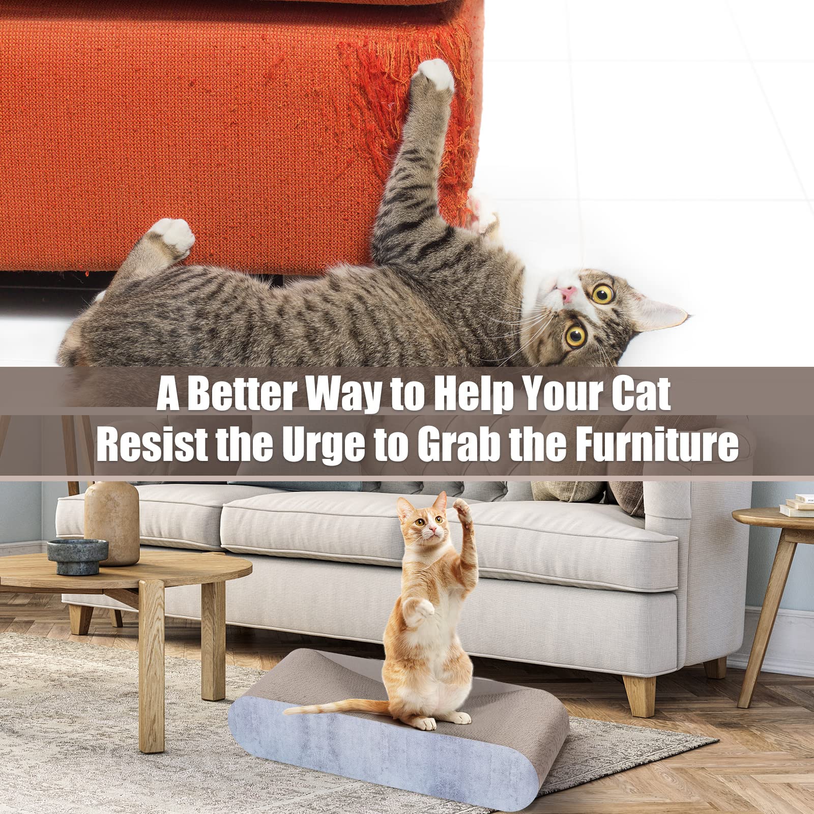 Cat Scratcher, Cardboard Lounge Bed, Bone Shape Design, Recyclable Corrugated Scratching Pad, Stable And Durable, Furniture Protector, Reversible