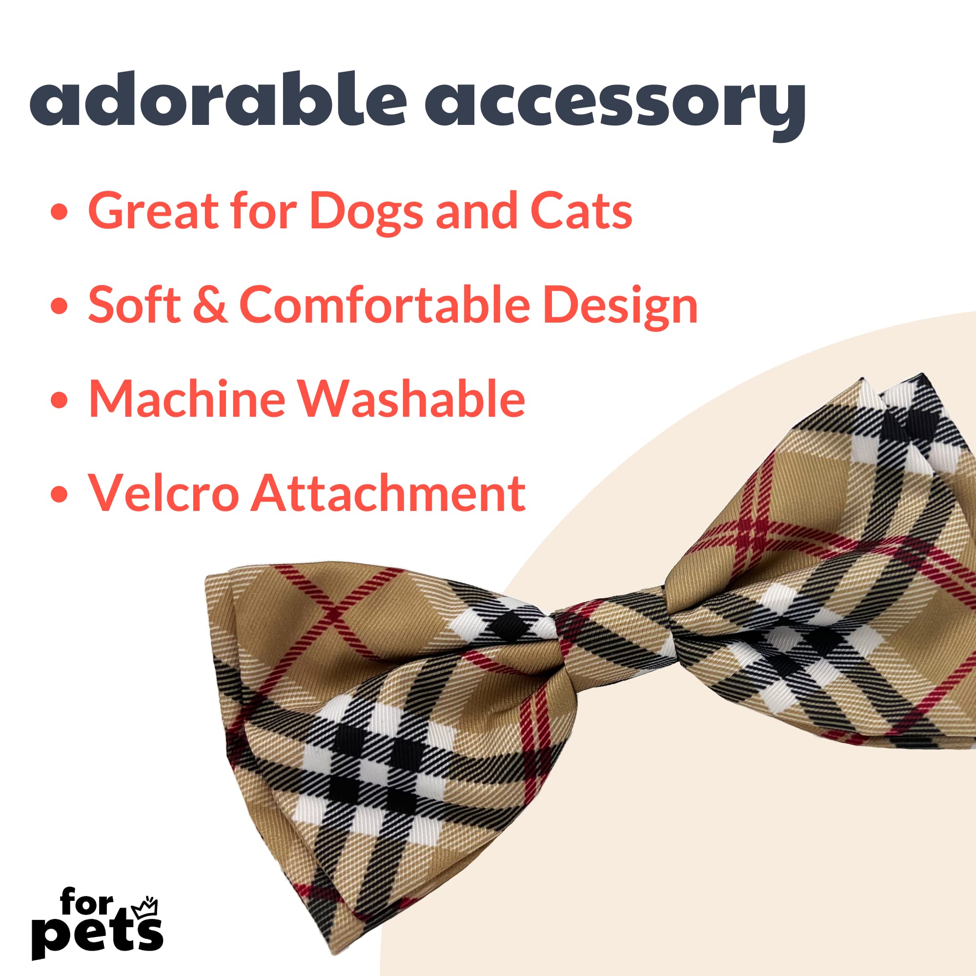 Huxley & Kent Extra-Large Plaid Bow Tie Collar For Pets | Fun Bow Ties For Dogs & Cats | Comfortable & Durable