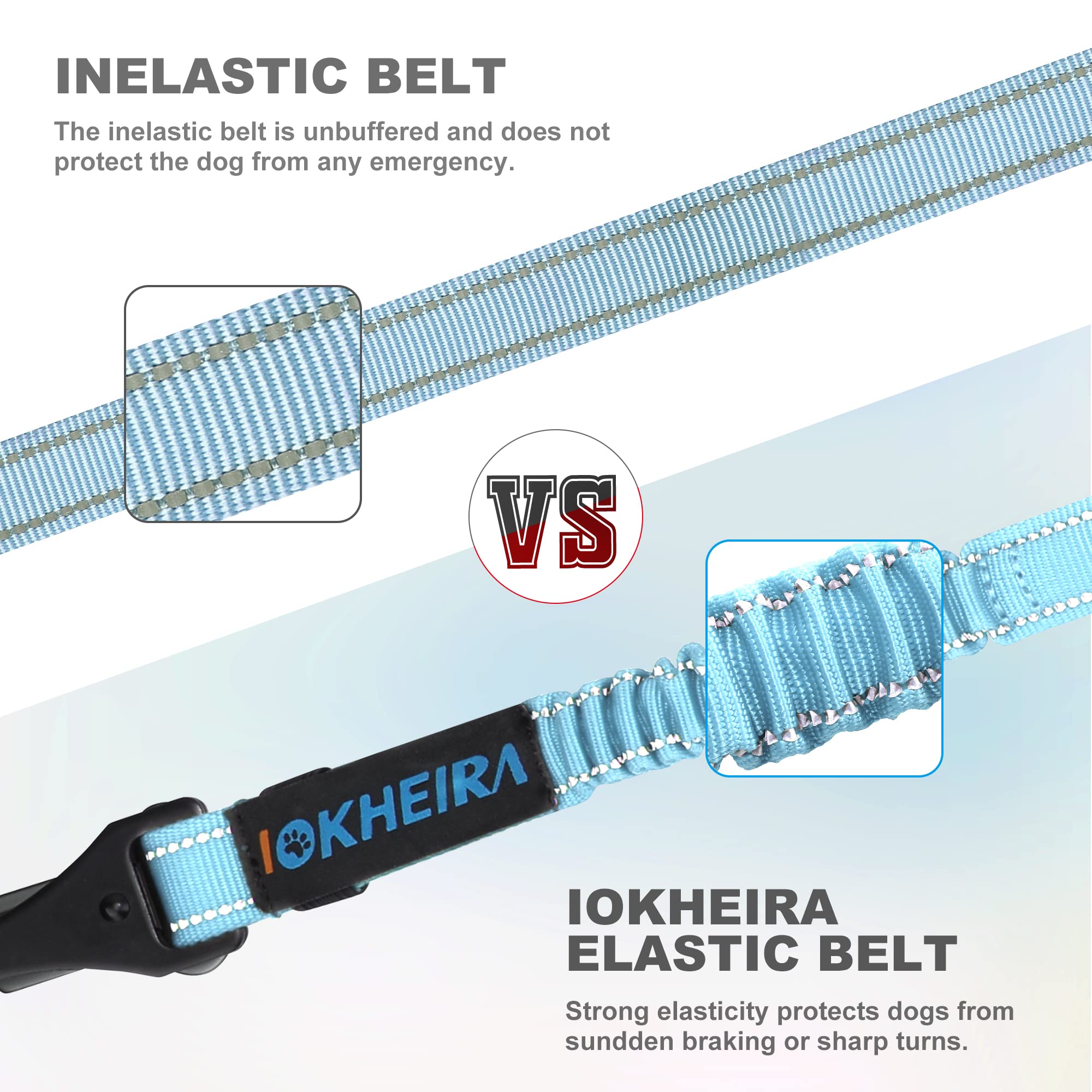 Dog Seat Belt 3-In-1 Car Harness For Dogs Adjustable Safety Seatbelt For Car Durable Nylon Reflective Bungee Fabric Tether With