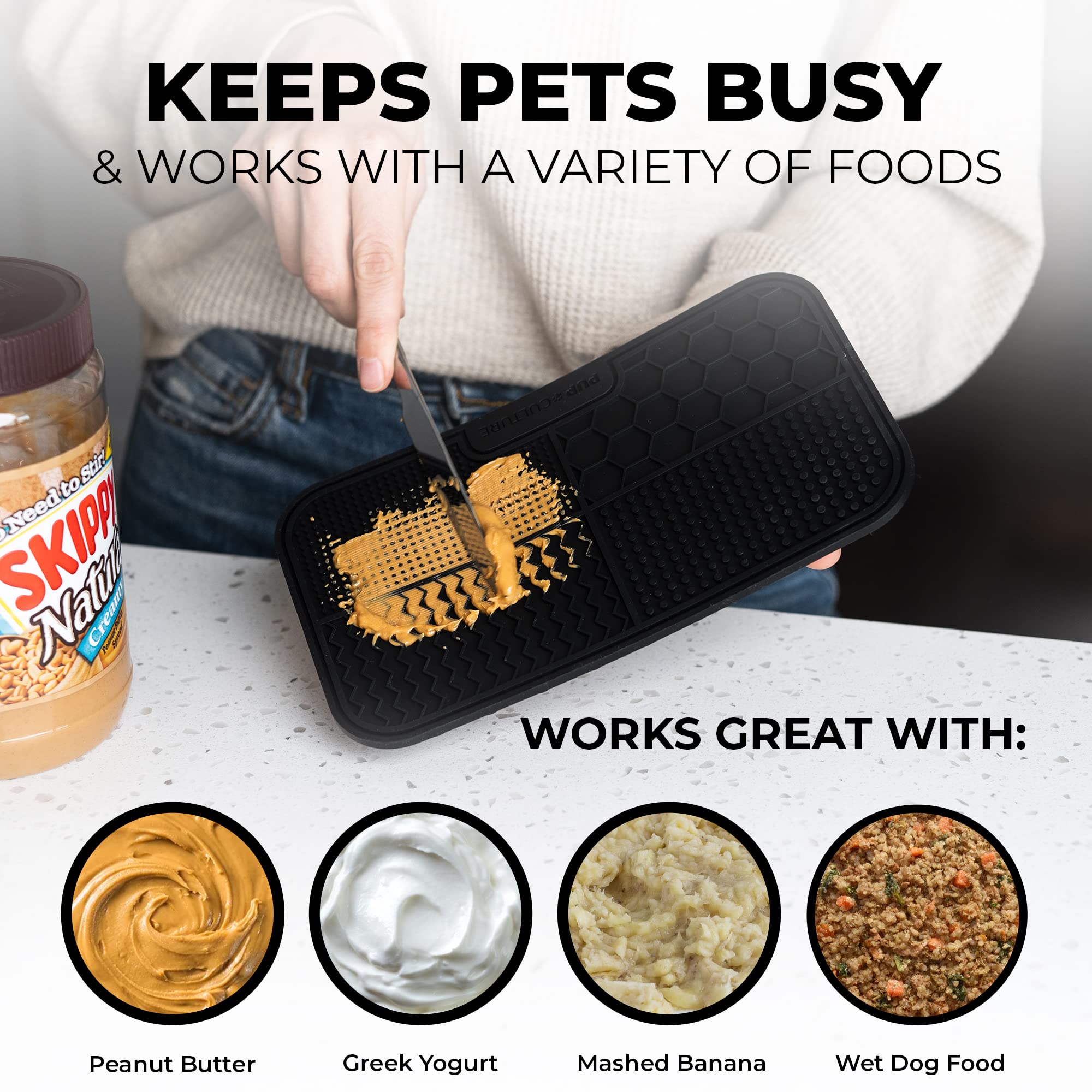 Pup Culture Dog Lick Mat For Dogs, Feeding Pad For Anxious Pets Plus 4 Different Puzzles For Mental Stimulation For Dogs - Suppo