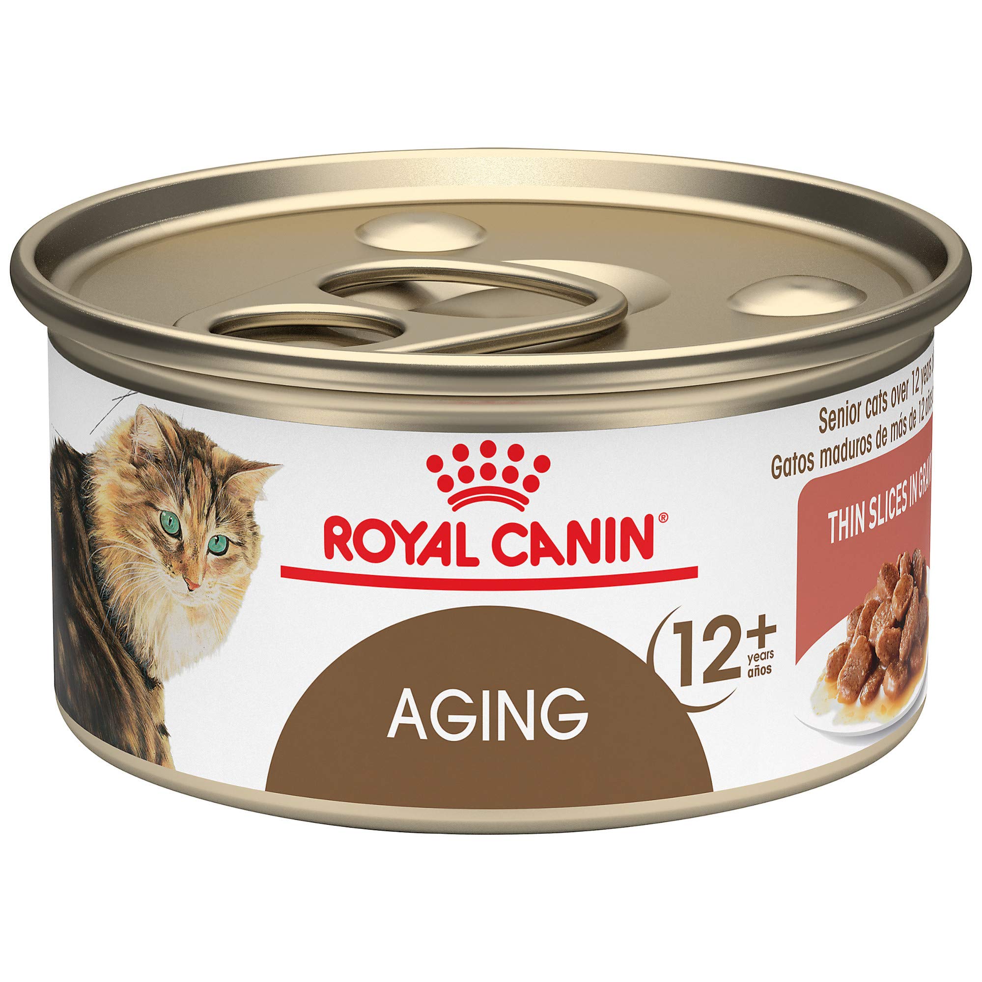 Royal Canin Aging 12+ Thin Slices in Gravy Canned Cat Food, 3 Oz Can (6-Pack)