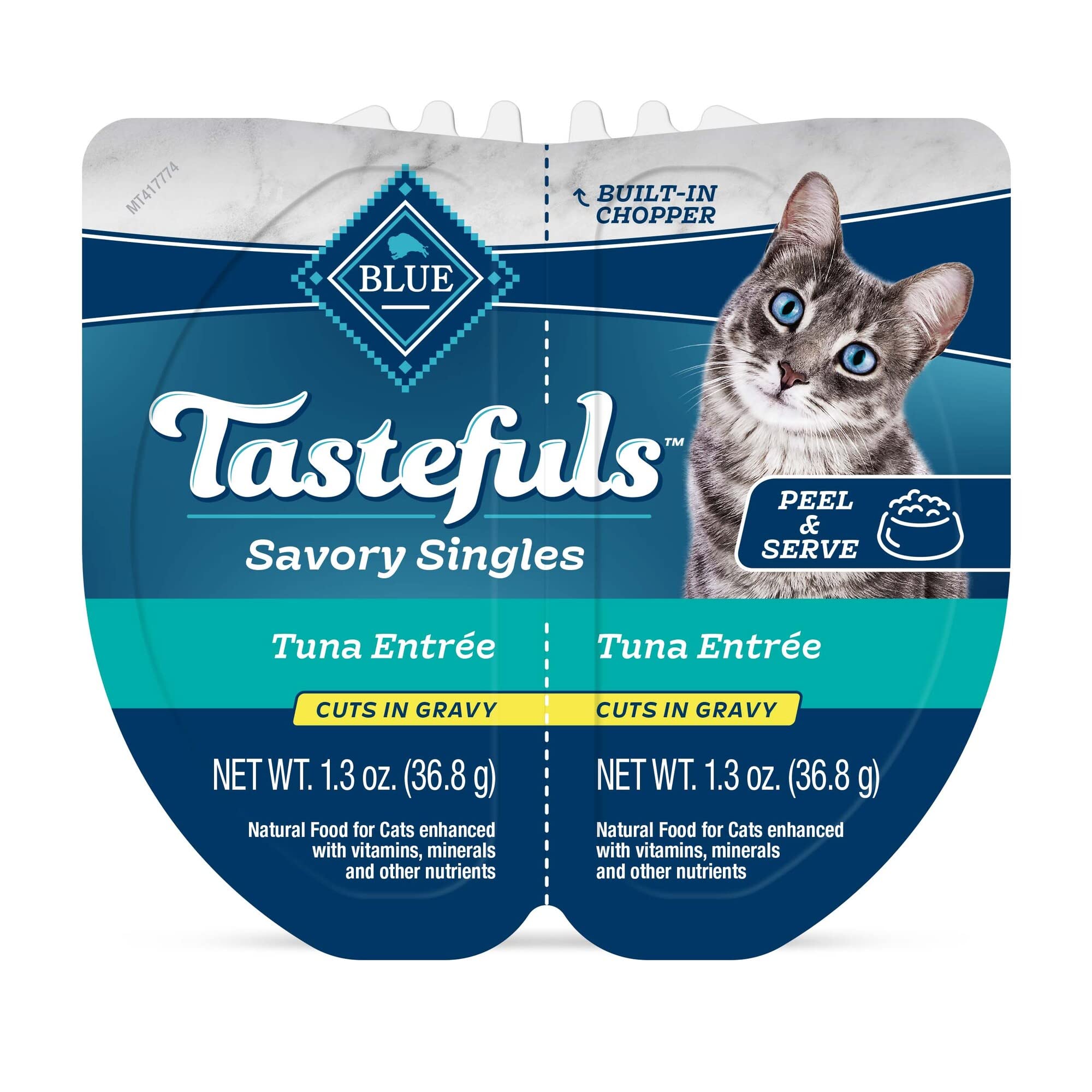 Blue Buffalo Tastefuls Savory Singles Natural Wet Cat Food in Gravy, 2.6-oz. Twin-Pack Tray, Tuna Entre   (24 count)