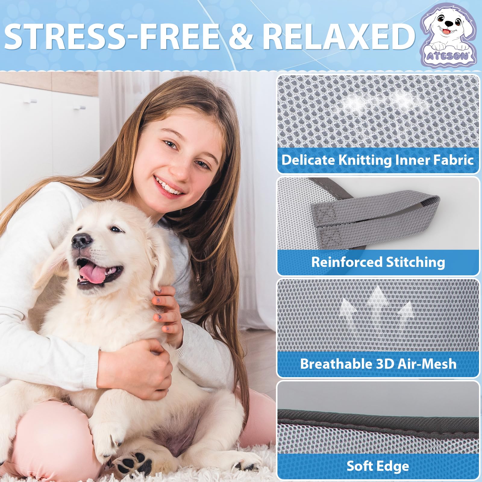 Pet Grooming Hammock Harness for Cats & Small Dogs (XXS), Dog Nail Trimming Sling with Clippers, Scissors & Nail File, Hanging H