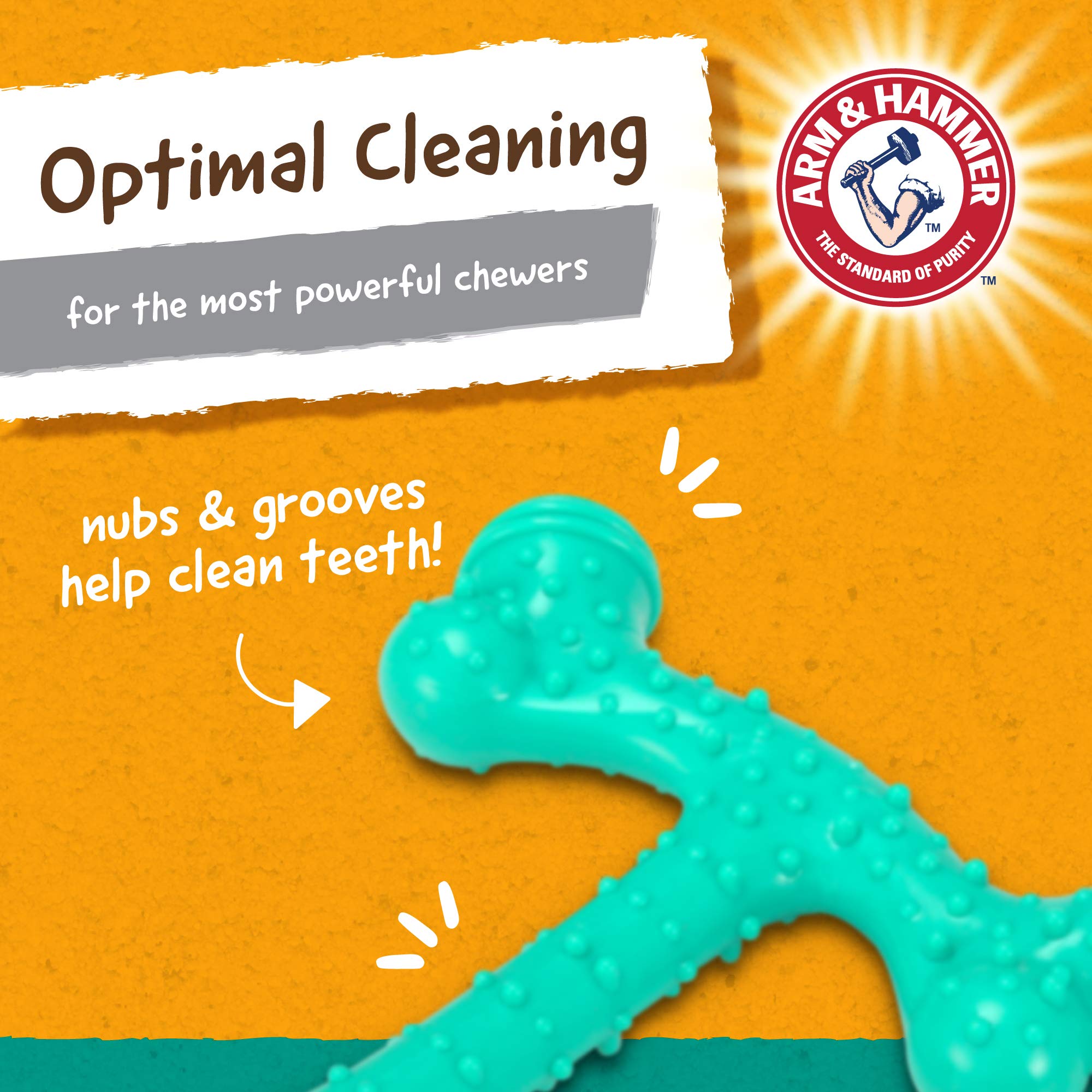 Arm & Hammer For Pets Ora-Play T-Bone Dental Chew Toy For Dogs -( Pack Of 2(| Best Dog Chew Toy For The Toughest Chewers | Reduces Plaque & Tartar Buildup Without Brushing, Peanut Butter Flavor