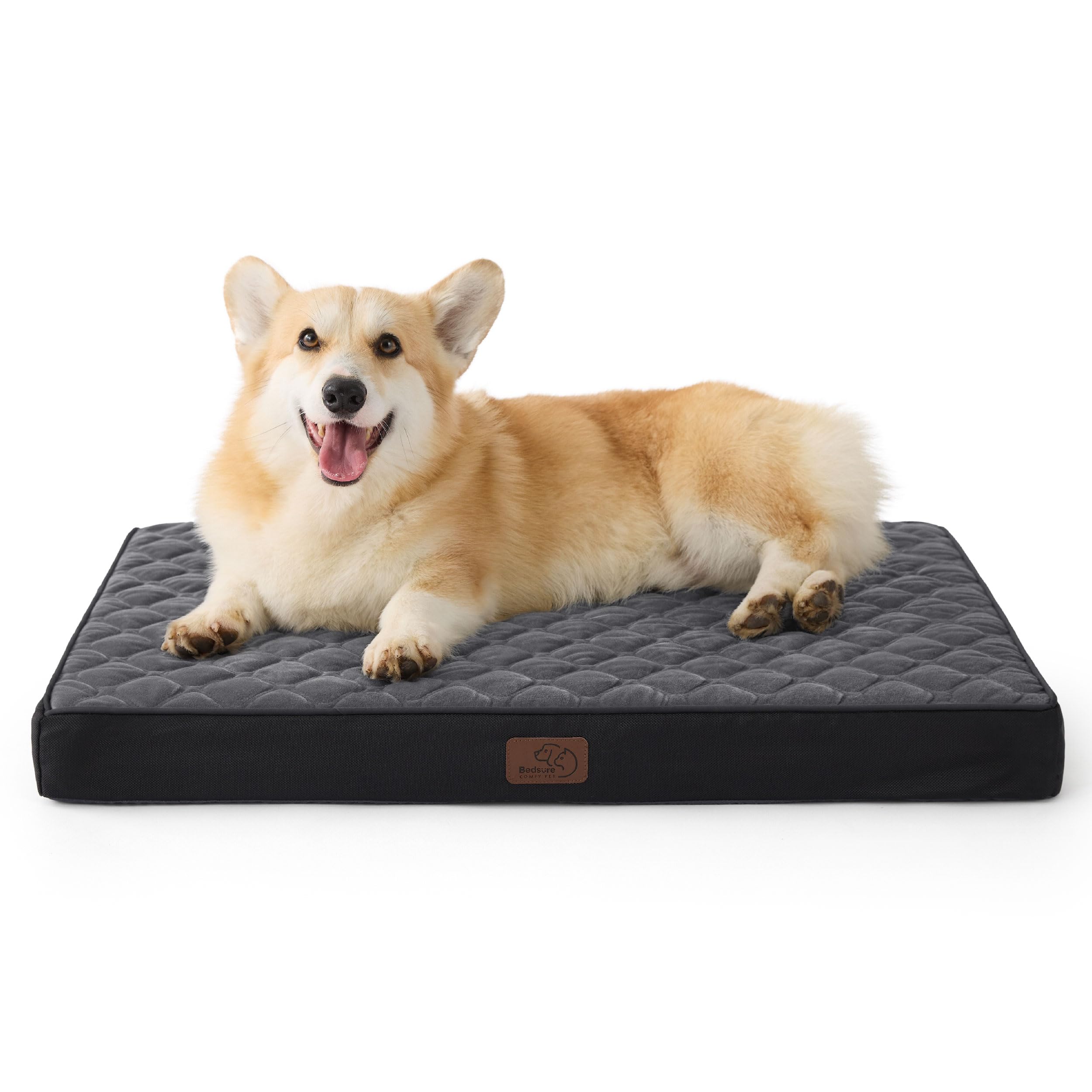 Bedsure Orthopedic Dog Bed For Medium Dogs - Flat Memory Foam Pet Mattress With Removable Washable Cover And Egg Crate Foam, Sui