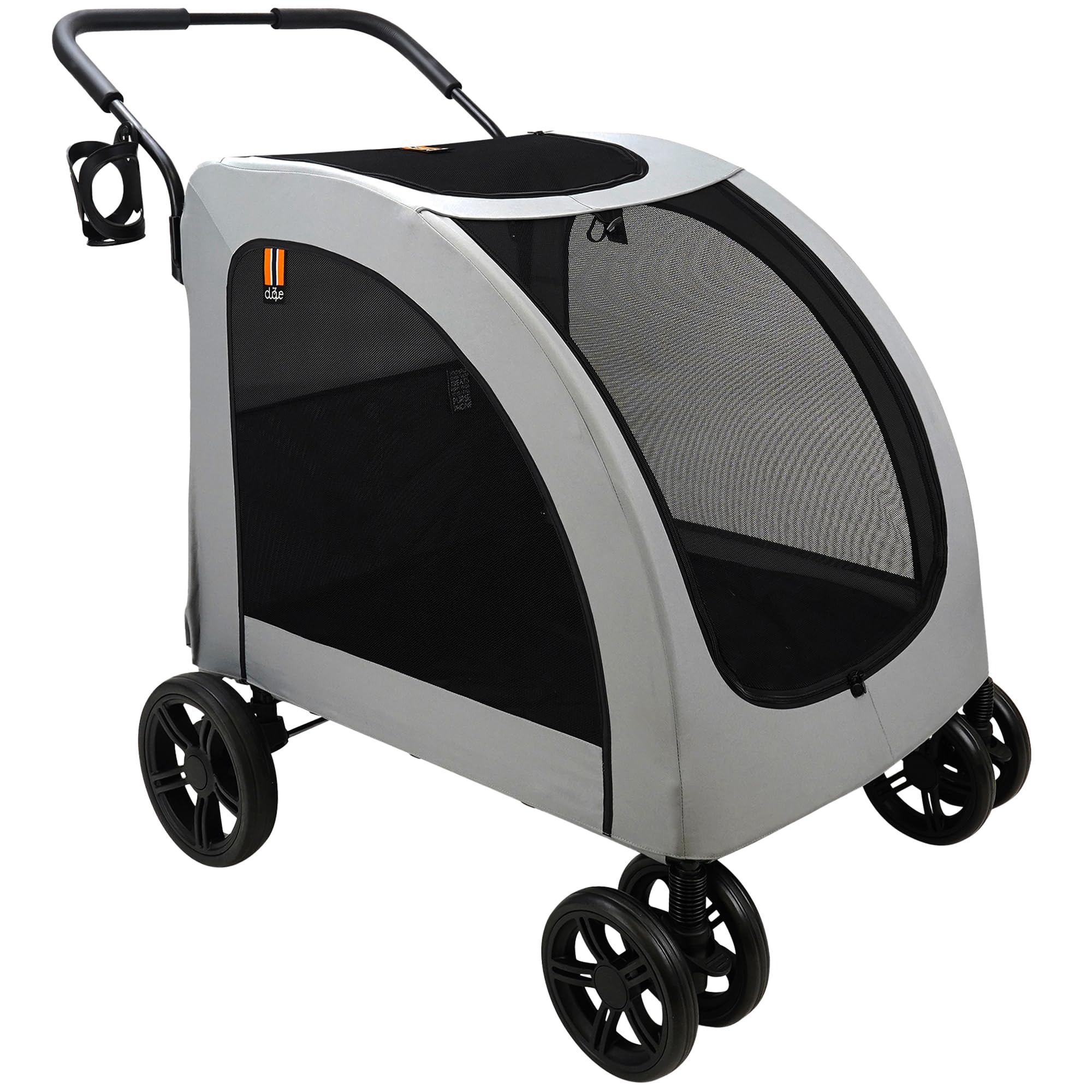 My Duque: Chester Raincover Pet Stroller - Grey - Dogs Animals Up to 110lbs, Ventilated Mesh Panels, Weather-Resistant Shield, T
