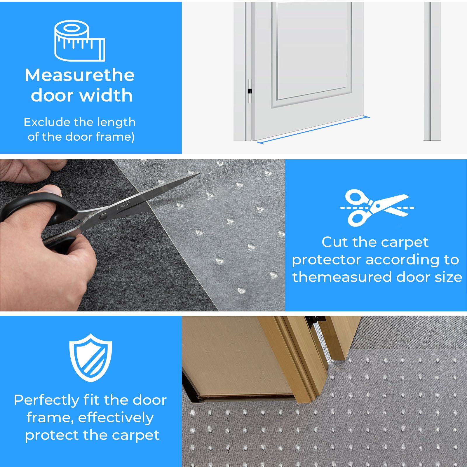 THAMIAO Carpet Protector Mat for Cats & Dogs - Anti-Scratch, Non-Slip, Clear, 3.6FT, Easy to Cut, 1pcs
