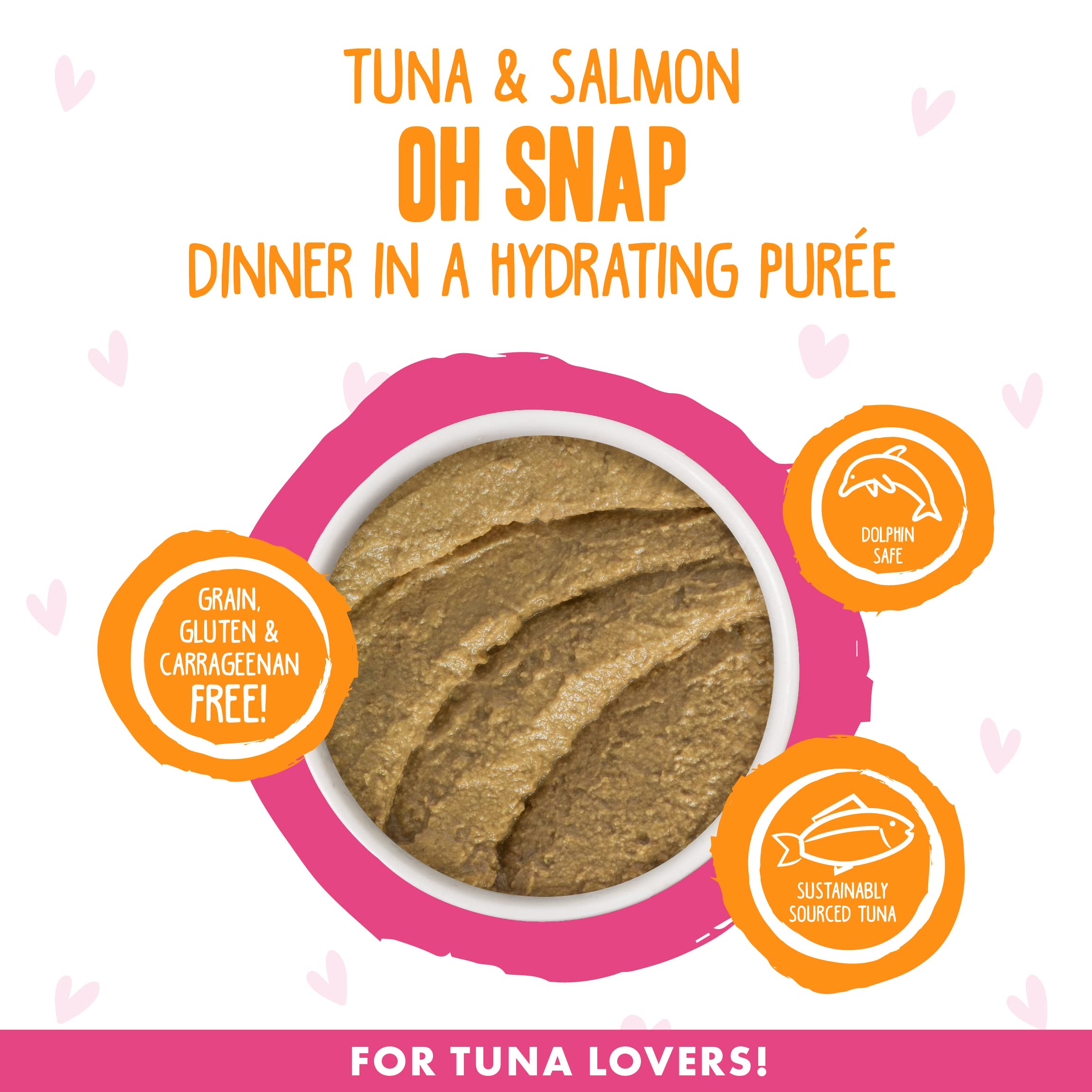 Weruva B.F.F. PLAY - Best Feline Friend Pat   Lovers, Aw Yeah!, Tuna & Salmon Oh Snap! with Tuna & Salmon, 5.5oz Can (Pack of 8)