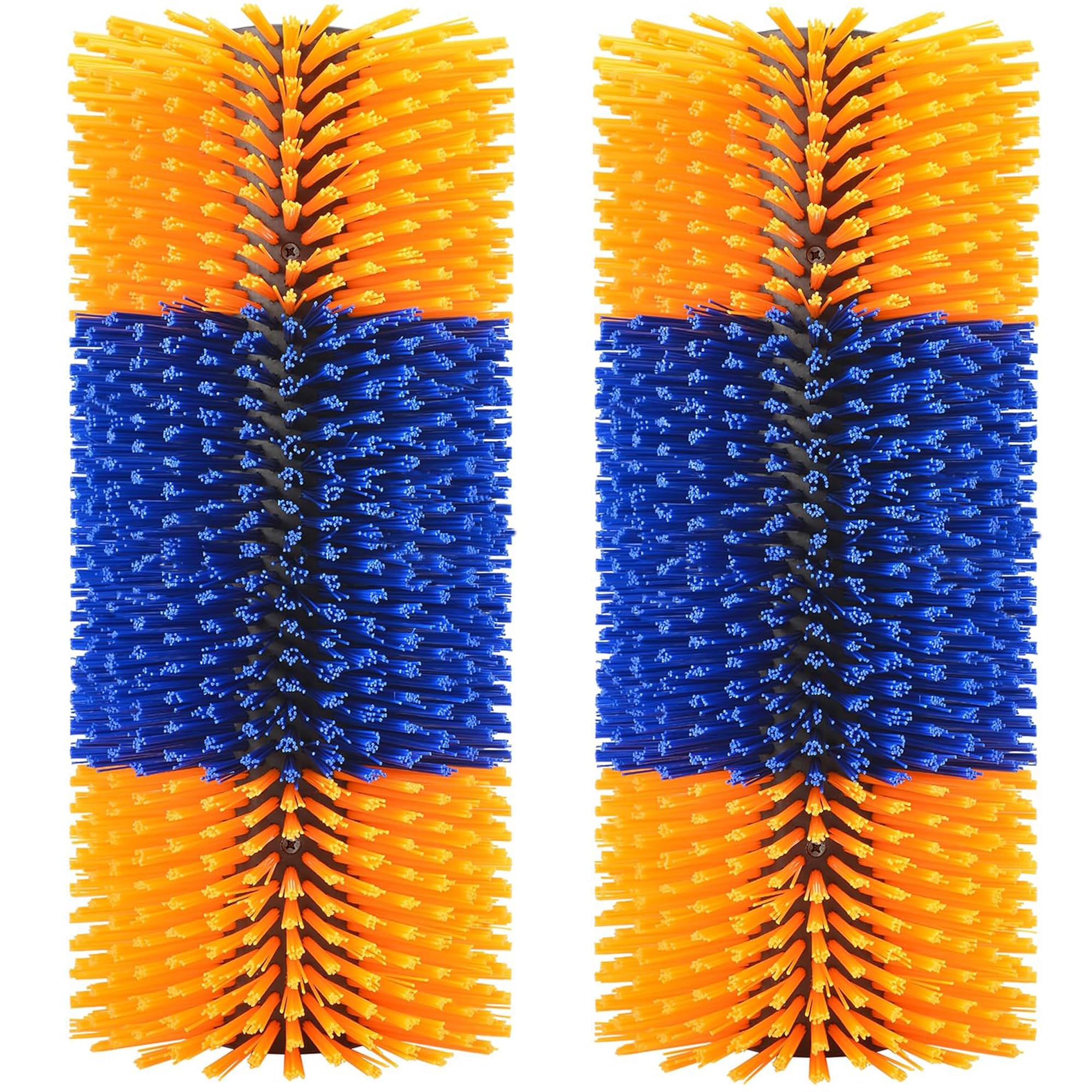 Kunbeien 2Pcs Livestock Scratch Brushes, Horse Scratcher Massage Brush Kit, Yellow