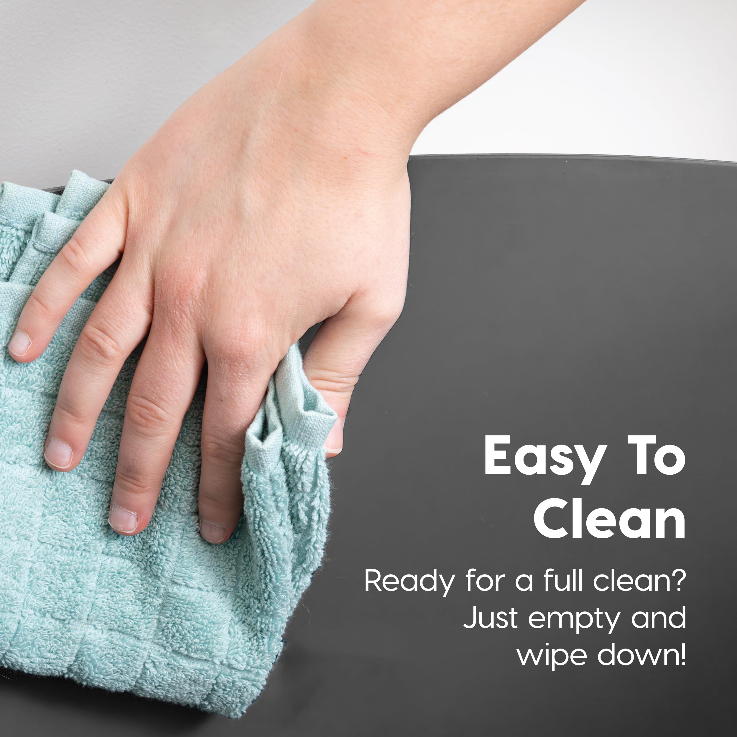 Iris Usa Cat Litter Box, Top Entry Litter Box With Scoop, Stylish Round Cat Litter Box Enclosure, Kitty Litter Box, Dark Gray/White