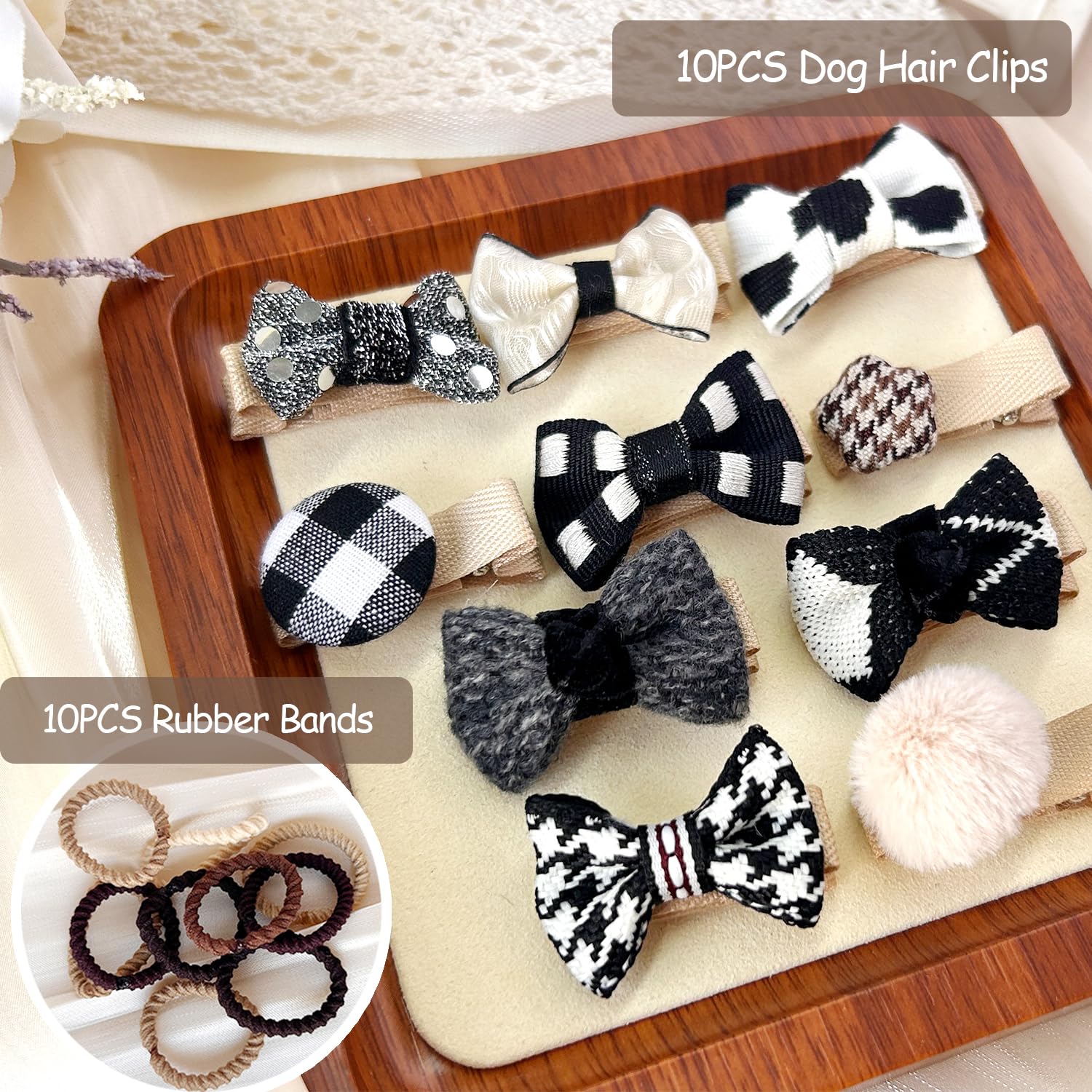 Dog Hair Clips And Rubber Bands Small Dog Bows Cute Pet Grooming Accessories Alligator Clips Stay In Hair Barrettes Ball Hairpin