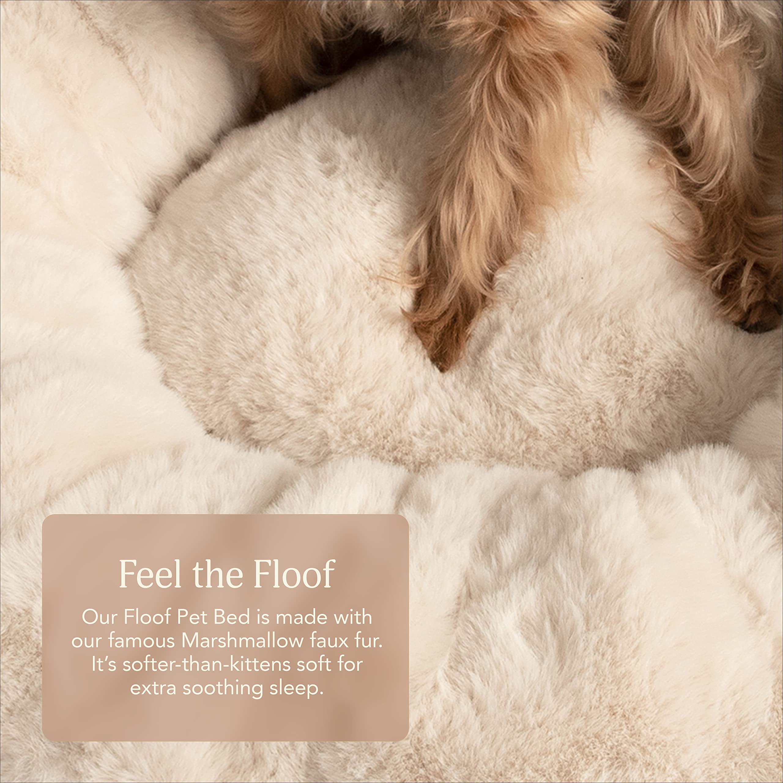 Unhide Floof Pet Bed - Xl (40''X14'') - Extra Soft Dog Bed - Removable Faux Fur Cover - Machine Washable - Helps Ease Pet Anxiet