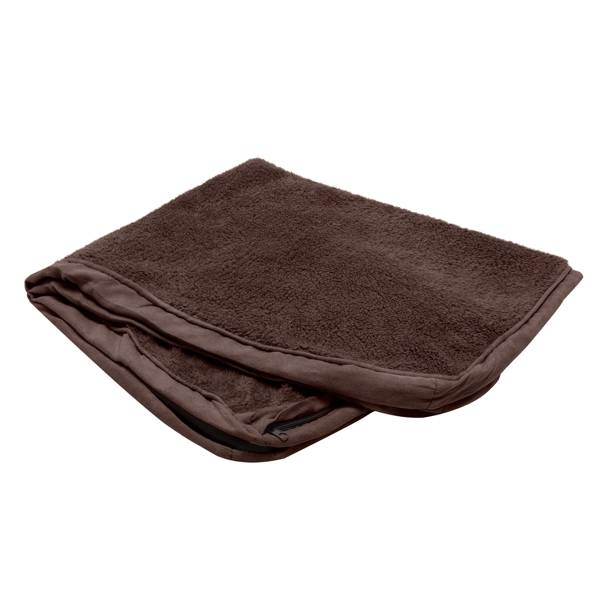 Furhaven Replacement Dog Bed Cover Terry & Suede Mattress, Machine Washable - Espresso, Large