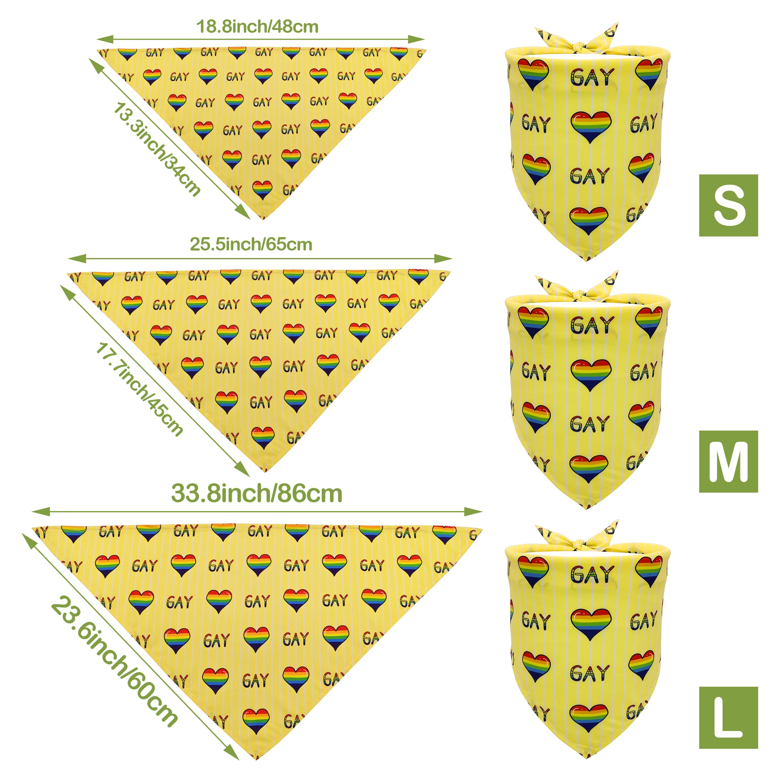 JpGdn 10PCS Pride Day Dog Bandanas with Rainbow Color for XXS XS Small Dog Triangle Bibs Scarves Boys and Girls Gay Pride with L