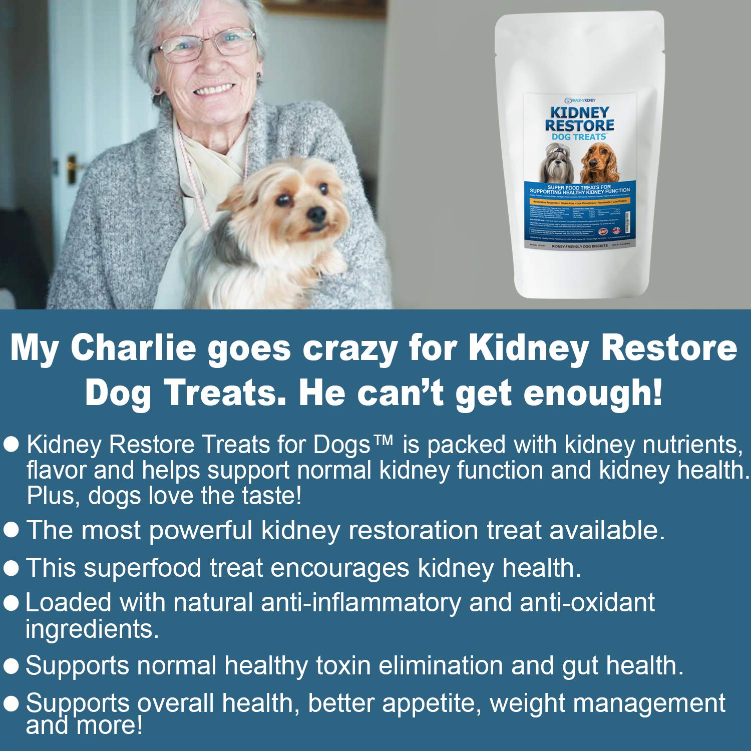Kidney Restore Dog Treats: Restorative Dog Treats for Kidney Issues, Low Protein Treats for Any Kidney Diet Dog Food, Special Re