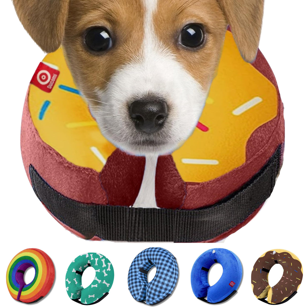 Inflatable Dog Cone Collar – Soft, Comfortable & Adjustable For Small Medium Large Dogs & Cats, Anti-Lick Recovery Donut E-Collar For After Surgery (Donut, S)