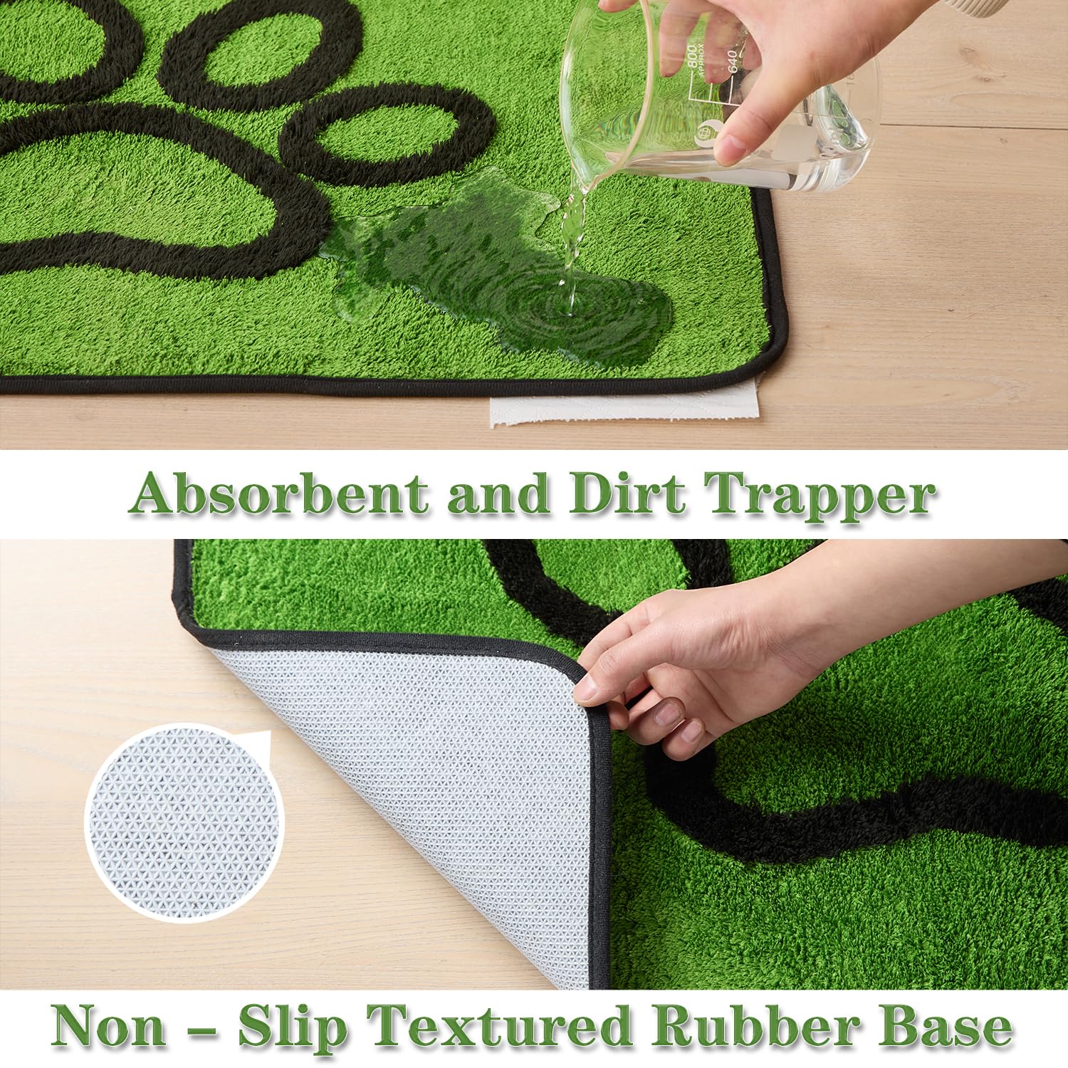 Qeils Dog Door Mat for Muddy Paws 35x24, Absorbs Moisture and Dirt, Absorbent Non-Slip Washable Dog Rug, Mud Mats for Dogs, Entr