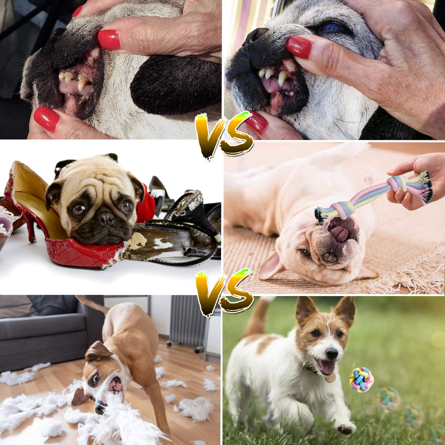 Benseao Puppy Teething Chew Toys Puppy Chew Toys For Teething Dog Rope Toy For Small Dog Interactive Puppy Toys Dog Balls Puppy Teething Toys Ring Dog Toys Storage Basket (A)