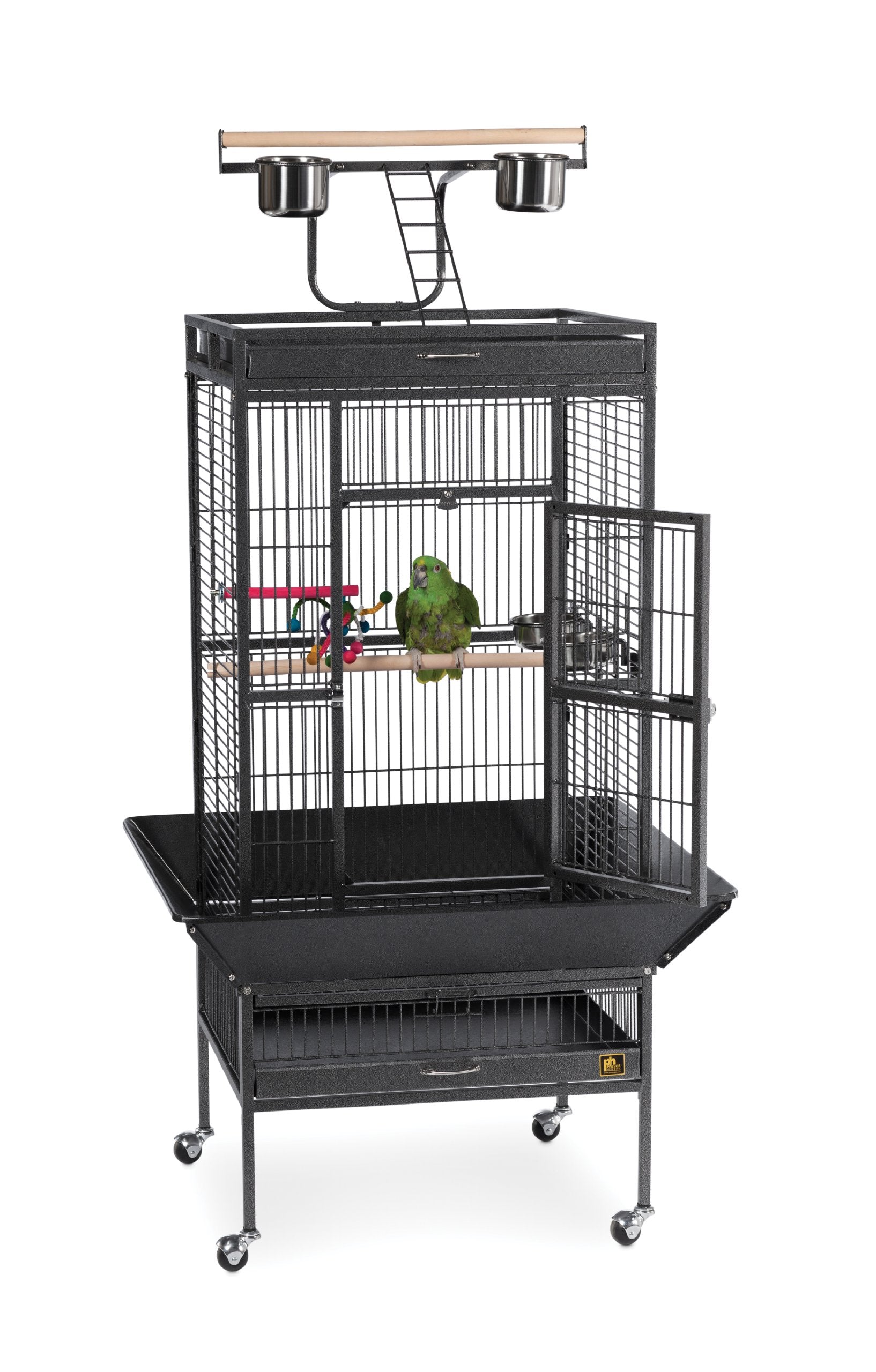 Prevue Hendryx 3152BLK Pet Products Wrought Iron Select Bird Cage, Black Hammertone,24 x 20 x 60