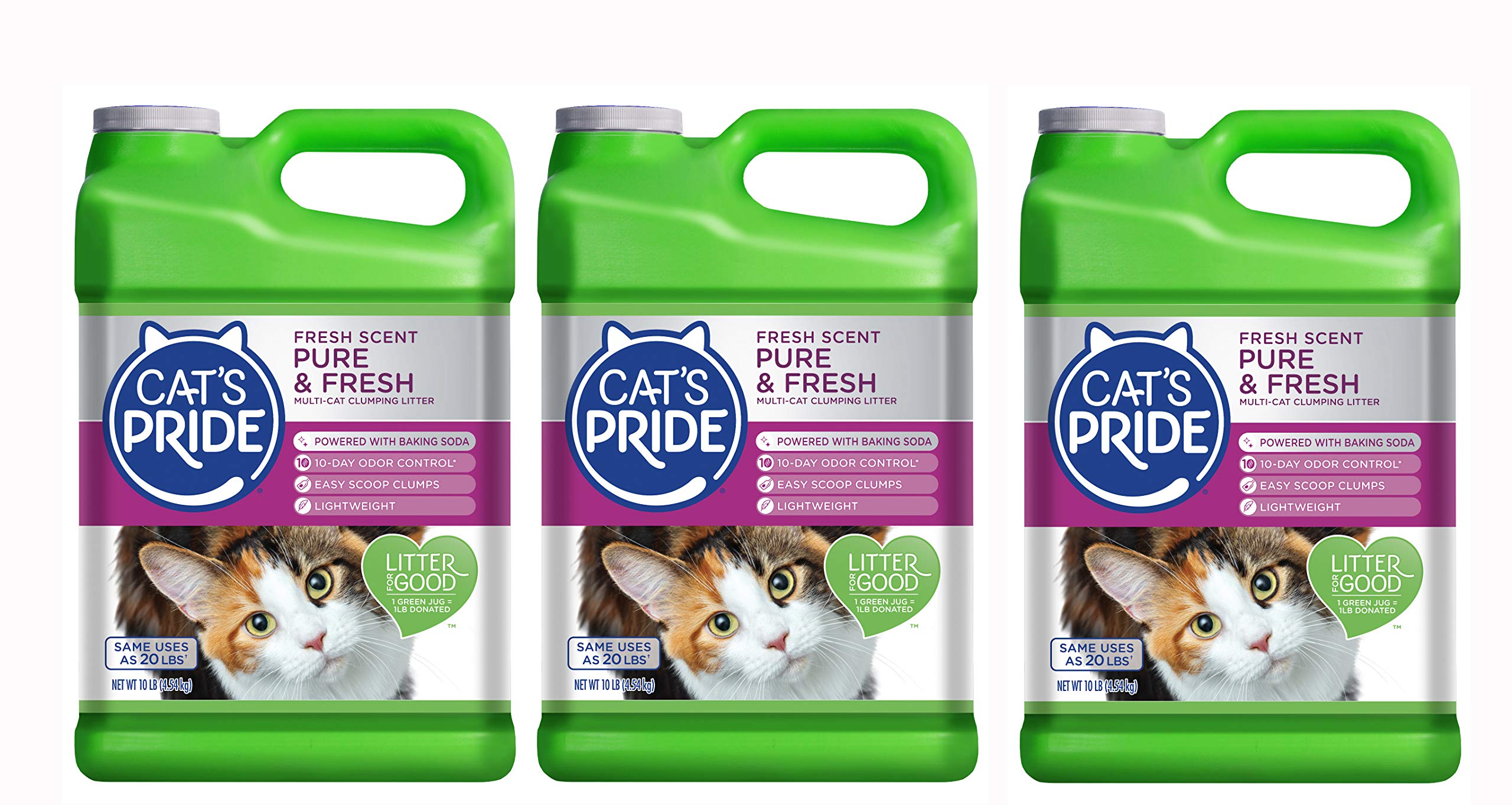 Cat'S Pride Fresh Scent Pure & Fresh Multi-Cat Clumping Litter, 10-Pound Jug, Pack Of 3 (C47510-C40)