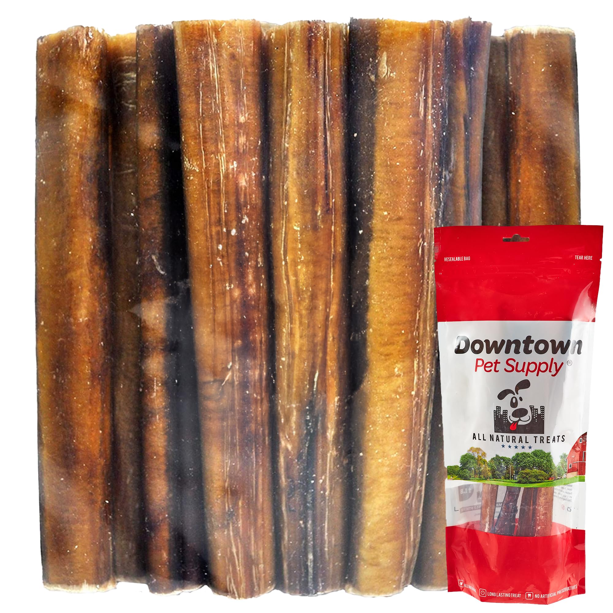 Downtown Pet Supply Bully Sticks for Dogs (6, 5-pack, Jumbo) Non-GMO, Grain Free, Rawhide Free Dog Chews Long Lasting Pizzle Sti