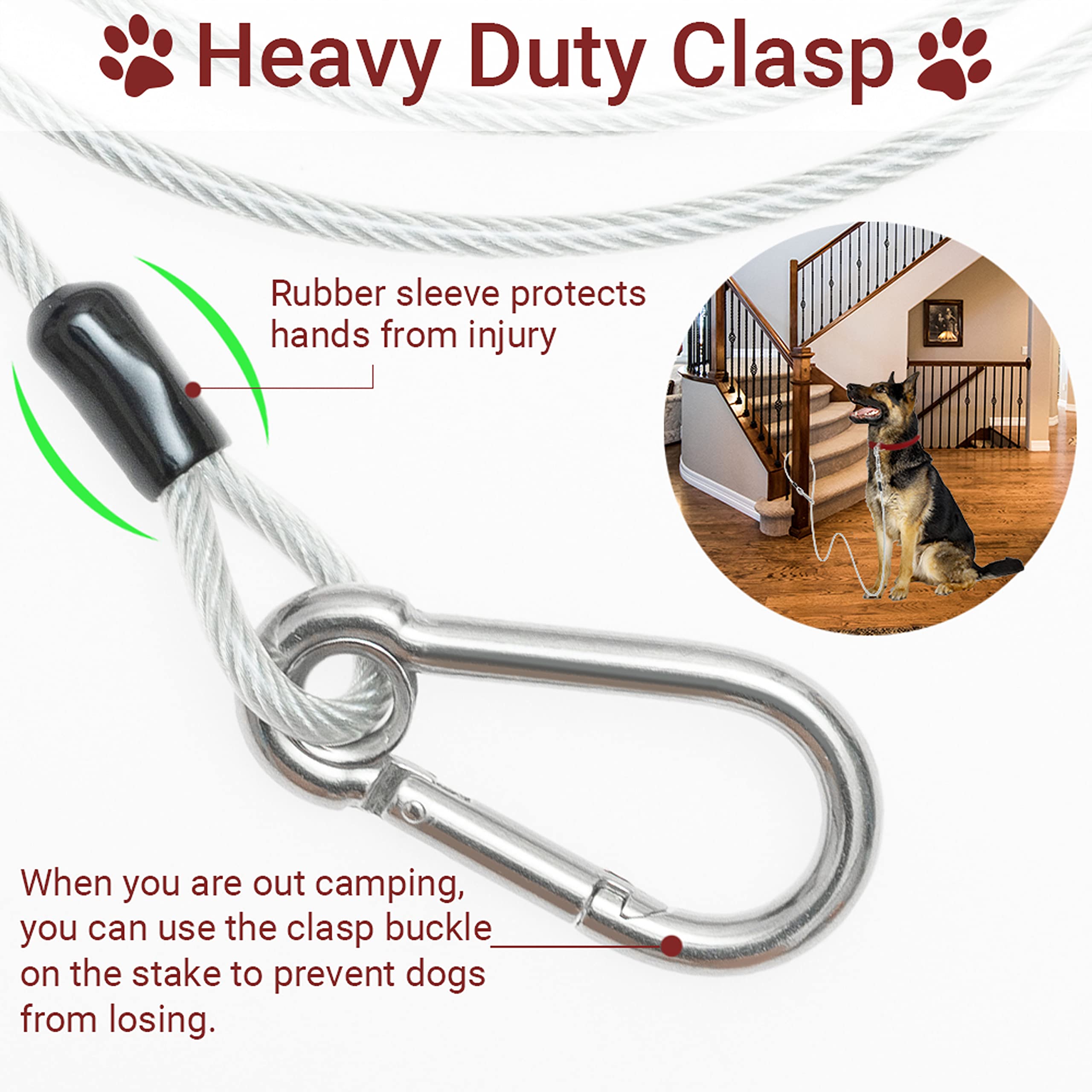 Short Dog Leash - Chew Proof 5 Ft Dog Tie Out Cable With Reflective Soft Padded Handle For Training Walking Running Hiking Camping - Heavy Duty Lead Strong Pet Cable For Small Medium Large Dogs