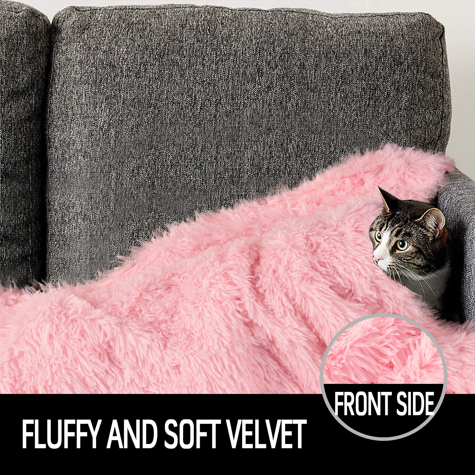 Lochas Luxury Fluffy Dog Blanket, Extra Soft And Warm Sherpa Fleece Pet Blankets For Dogs Cats, Plush Furry Faux Fur Puppy Throw Cover, 40''X60'' Pink