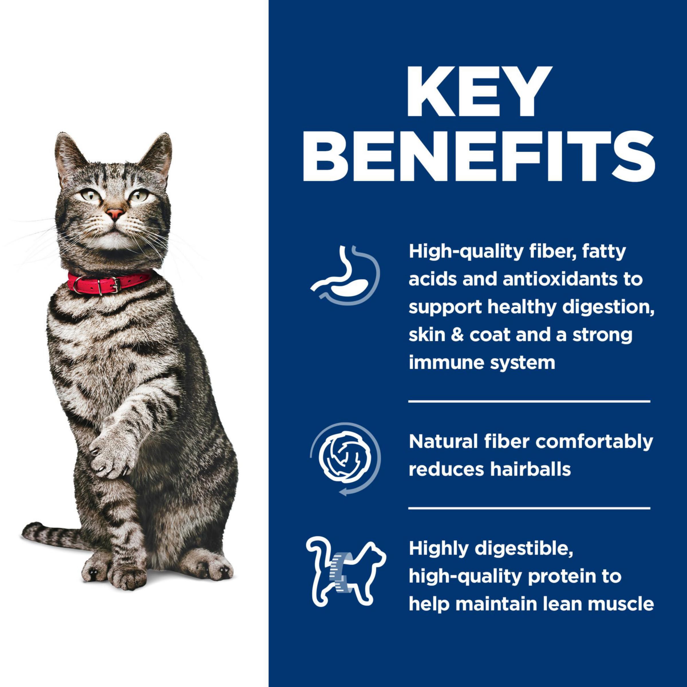Hill's Science Diet Urinary Hairball Control Dry Cat Food, Chicken Recipe, 7 lb Bag, Adult 1-6, Urinary Tract Health Support