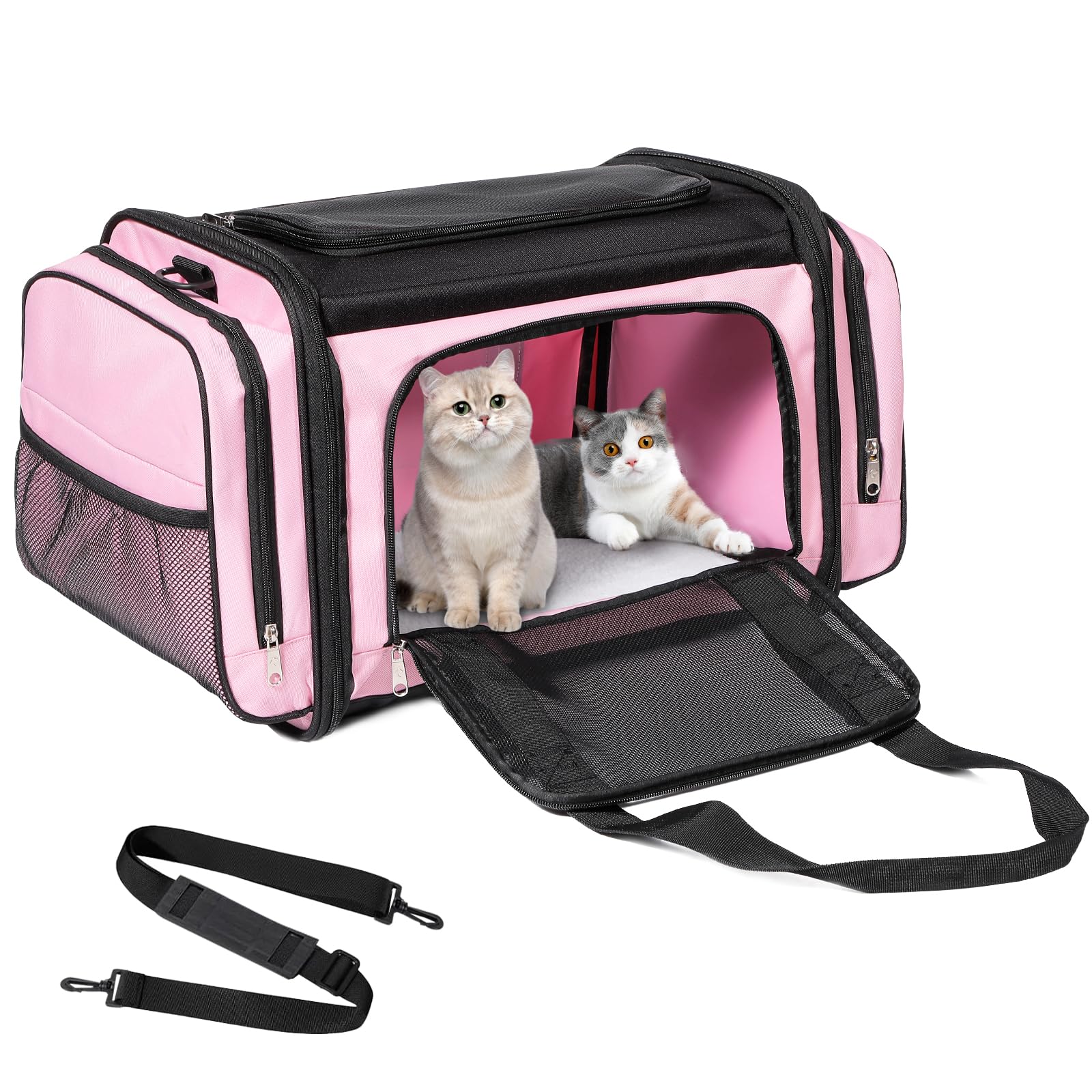 Large Cat Carrier, Pet Carrier, Dog Carrier for Small Dogs, Cat Carrier Soft, Collapsible Large Pet Carrier for Traveling Indoor