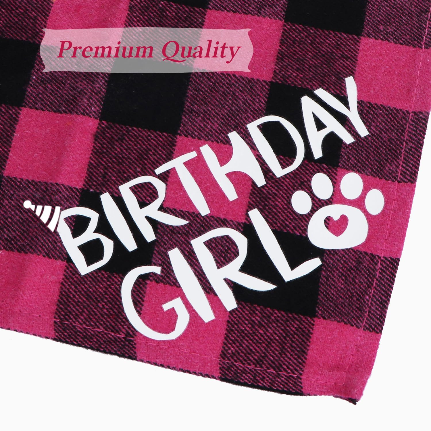 Stmk Dog Birthday Bandana, Multi Sizes Dog Birthday Girl Bandana For Small Medium Large Dogs Pets (Small, Pink)