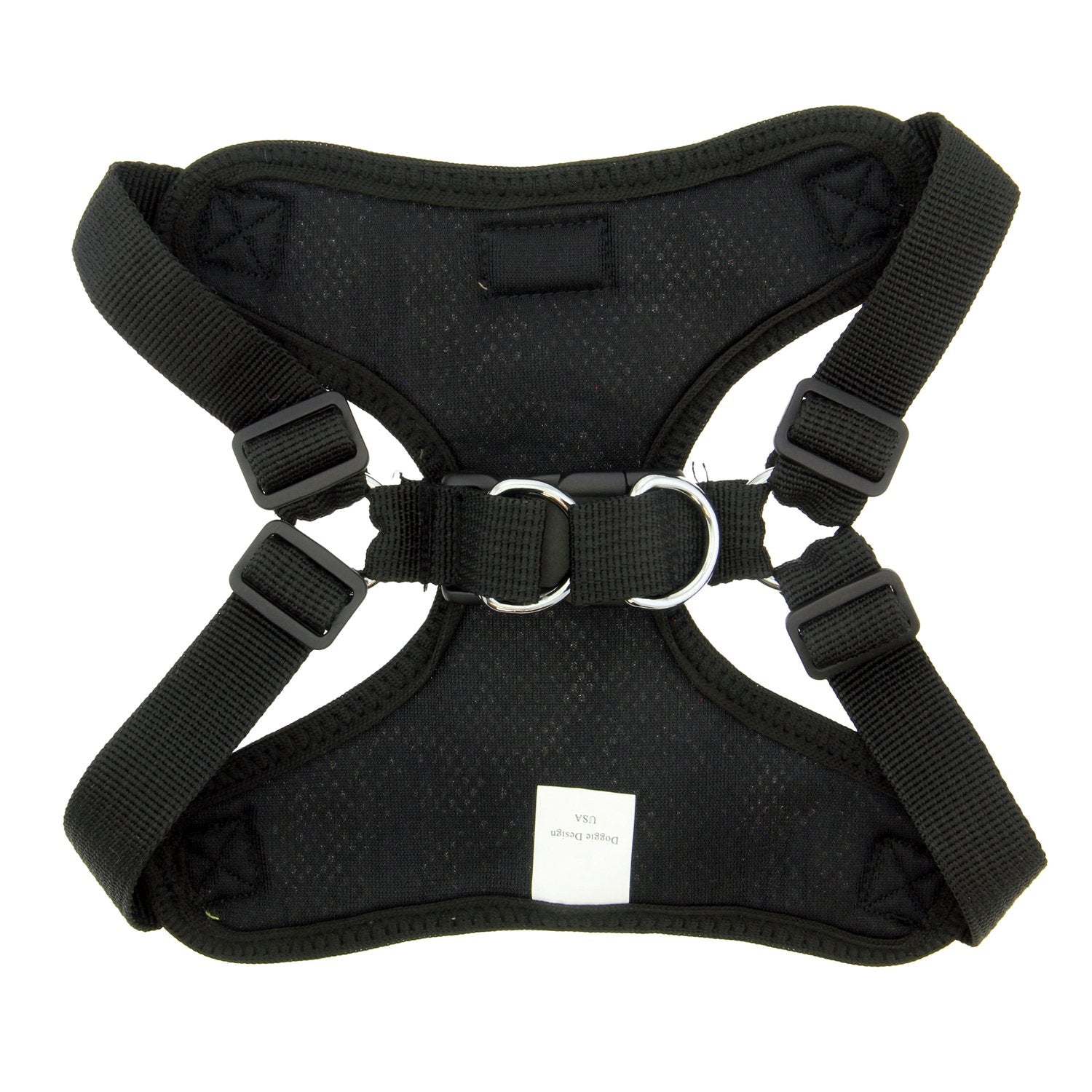 Doggie Design Soft Lightweight Wrap And Snap Choke Free Dog Harness - Black (M)