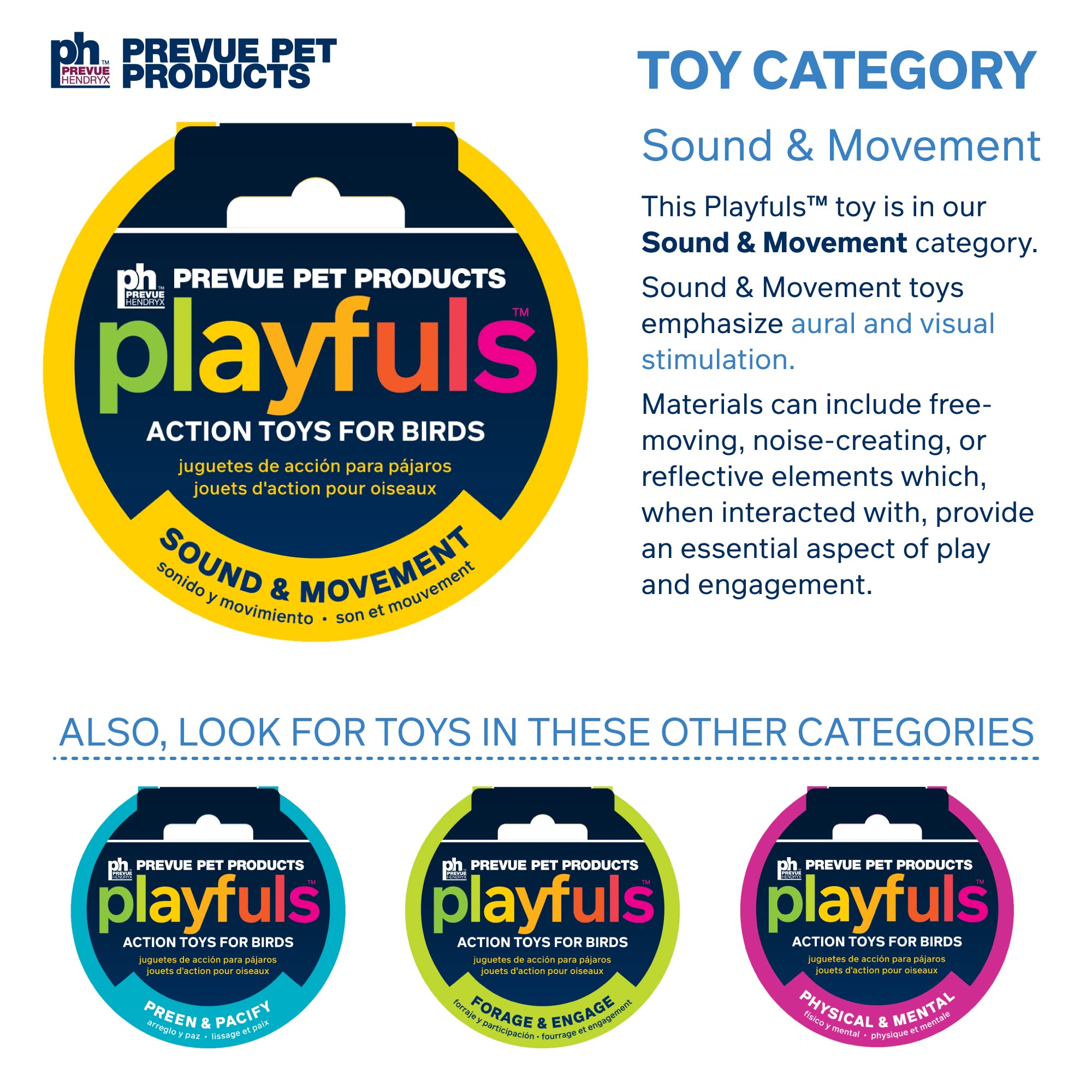 Prevue Pet Products Sound & Movement Chime Time Cyclone Bird Toy 62161