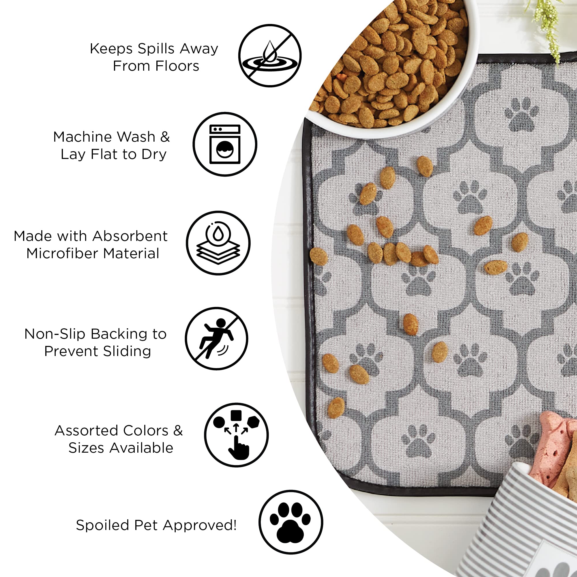 GREEN STRIPE EMBROIDERED PAW PET MAT SMALL