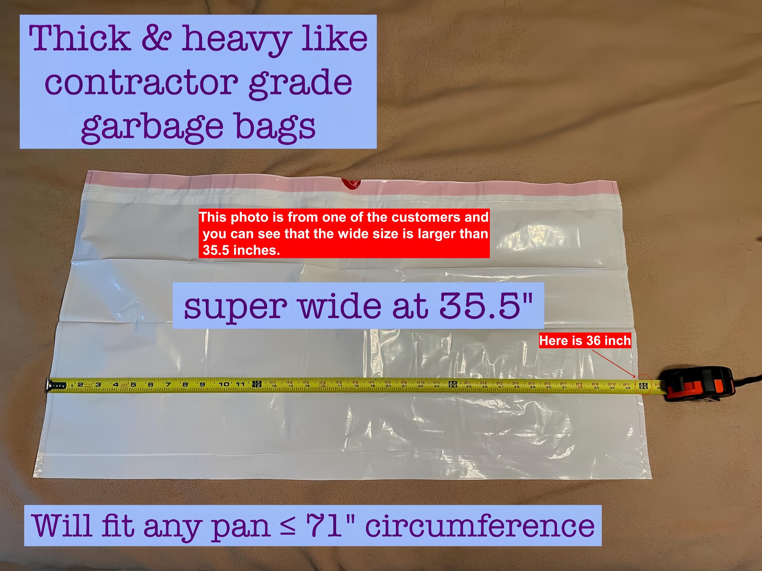 Home Wing 10 Count Litter Box Liners Jumbo, Heavy Duty Cat Litter Box Liners: Tear Free&Pull-Out, Leak Resistant - Drawstring Cl
