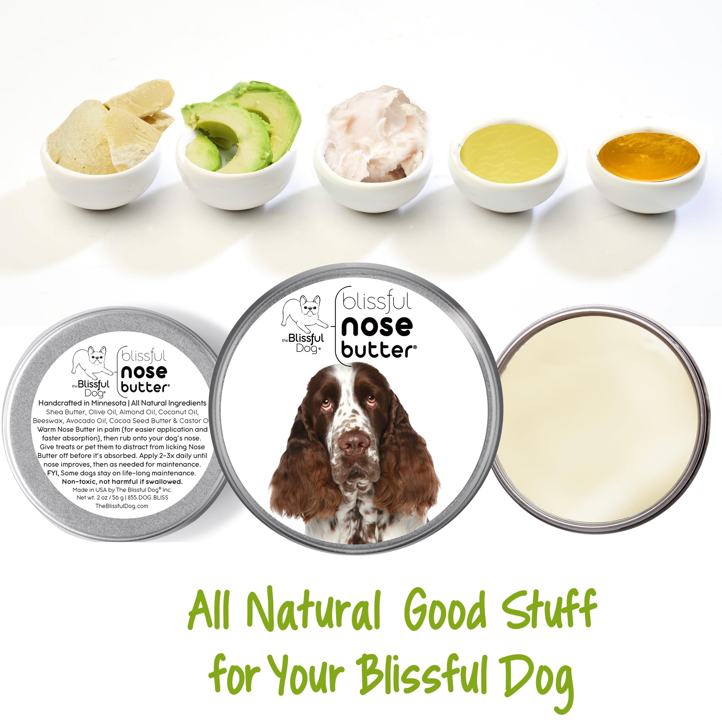 The Blissful Dog Springer Spaniel Unscented Nose Butter - Dog Nose Butter, 2 Ounce