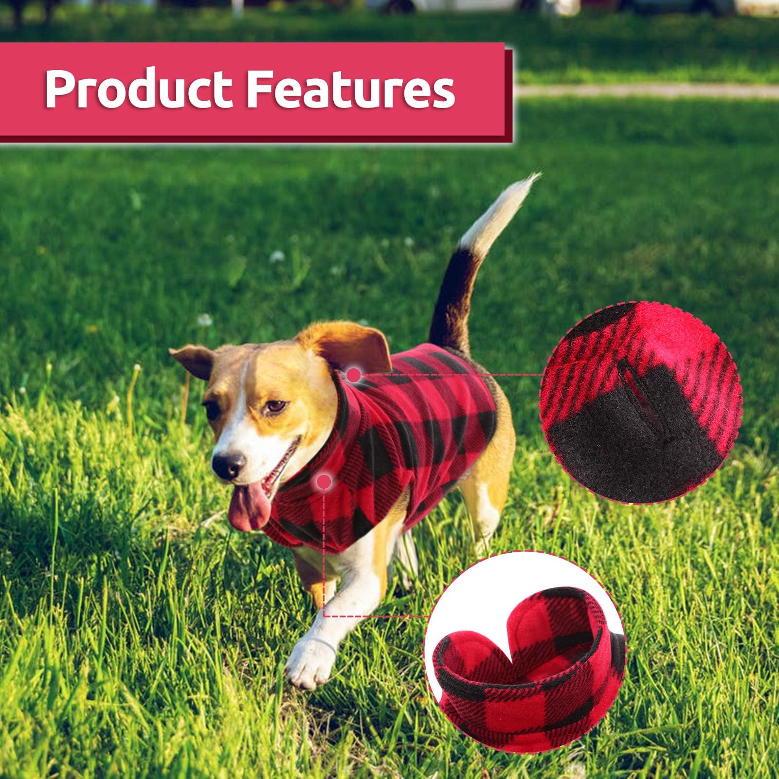 Asenku Dog Sweater 3 Pack - Plaid Fleece Vest, Soft Comfortable Pet Pajamas, Warm Winter Shirt, Cold Weather Coat Jacket For Sma