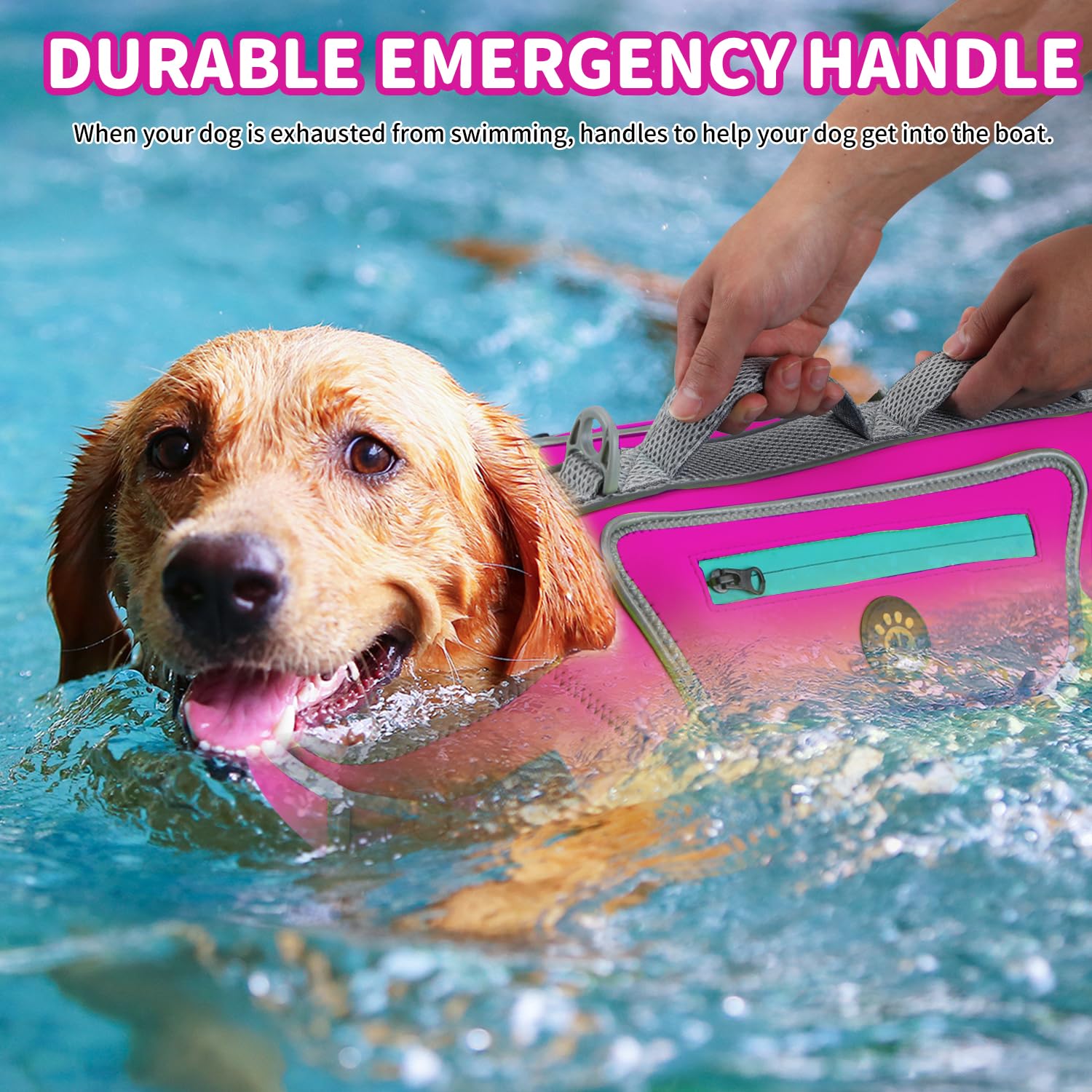 Sheripet Dog Life Vests For Swimming, High Visibility Dog Life Jacket Lightweight Adjustable Reflective Dogs Swim Vest For Boati