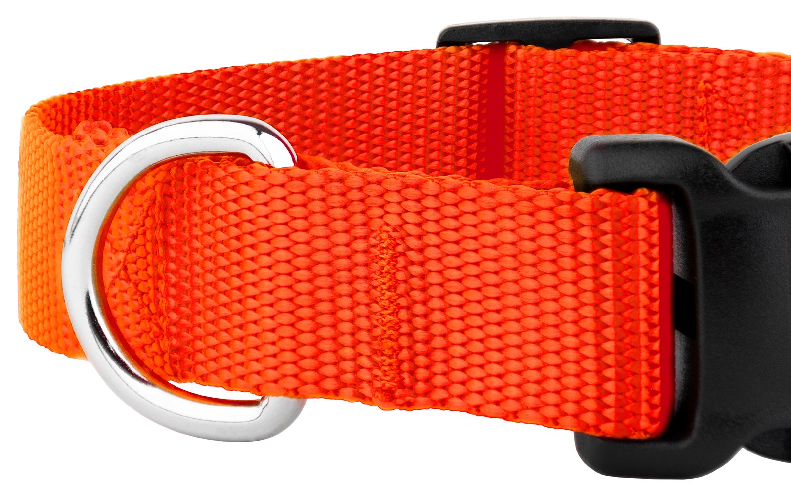 Country Brook Petz - 30+ Vibrant Colors - American Made Deluxe Nylon Dog Collar With Buckle (Micro, 3/8 Inch Wide, Hot Orange)
