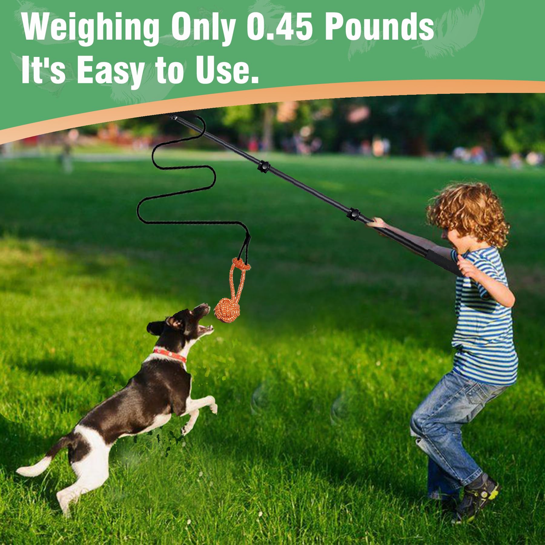 Sailstart Flirt Pole For Dogs Heavy Duty 40Inch Extendable Aluminum Alloy Dog Flirt Pole For Large/Medium/Small Gogs,Interactive