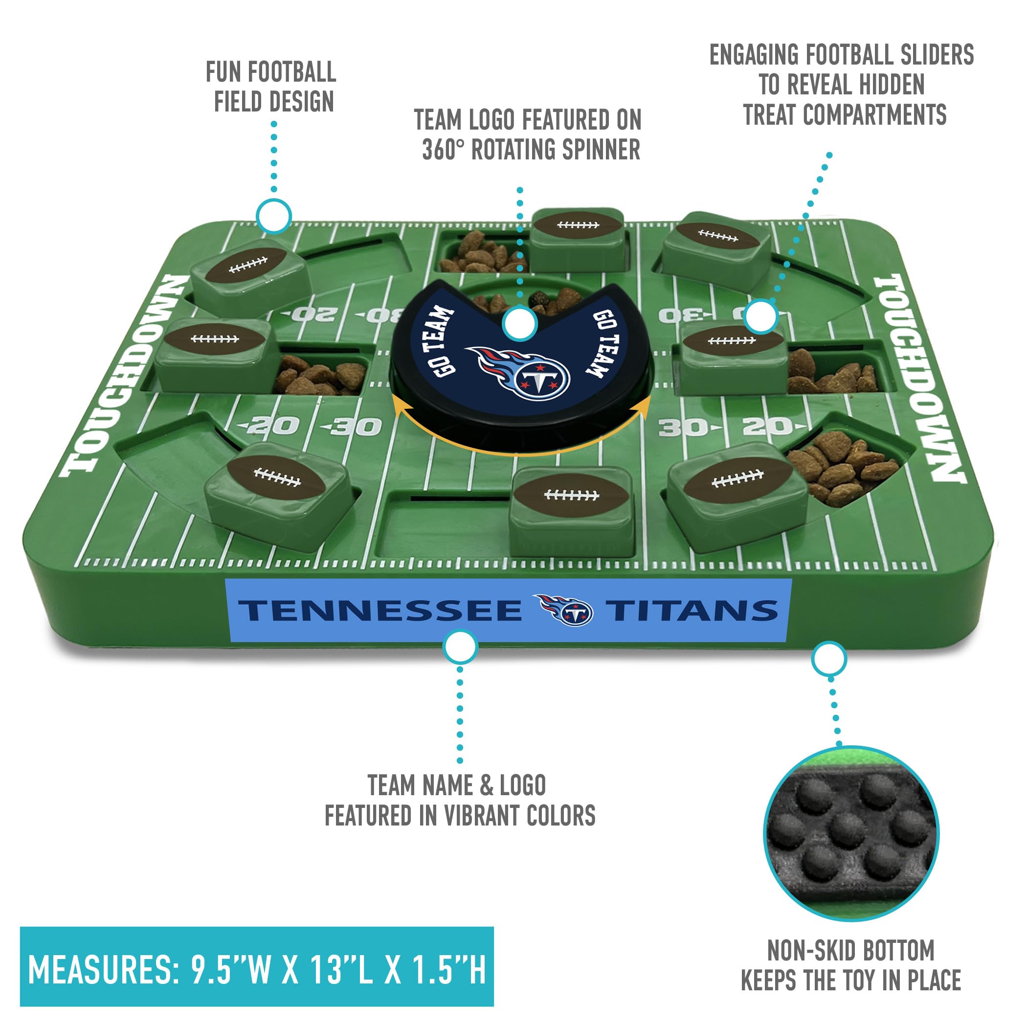 Pets First Nfl Tennessee Titans Large Puzzle Toy, New Size, Interactive Dog Treat & Slow Feeding Toy