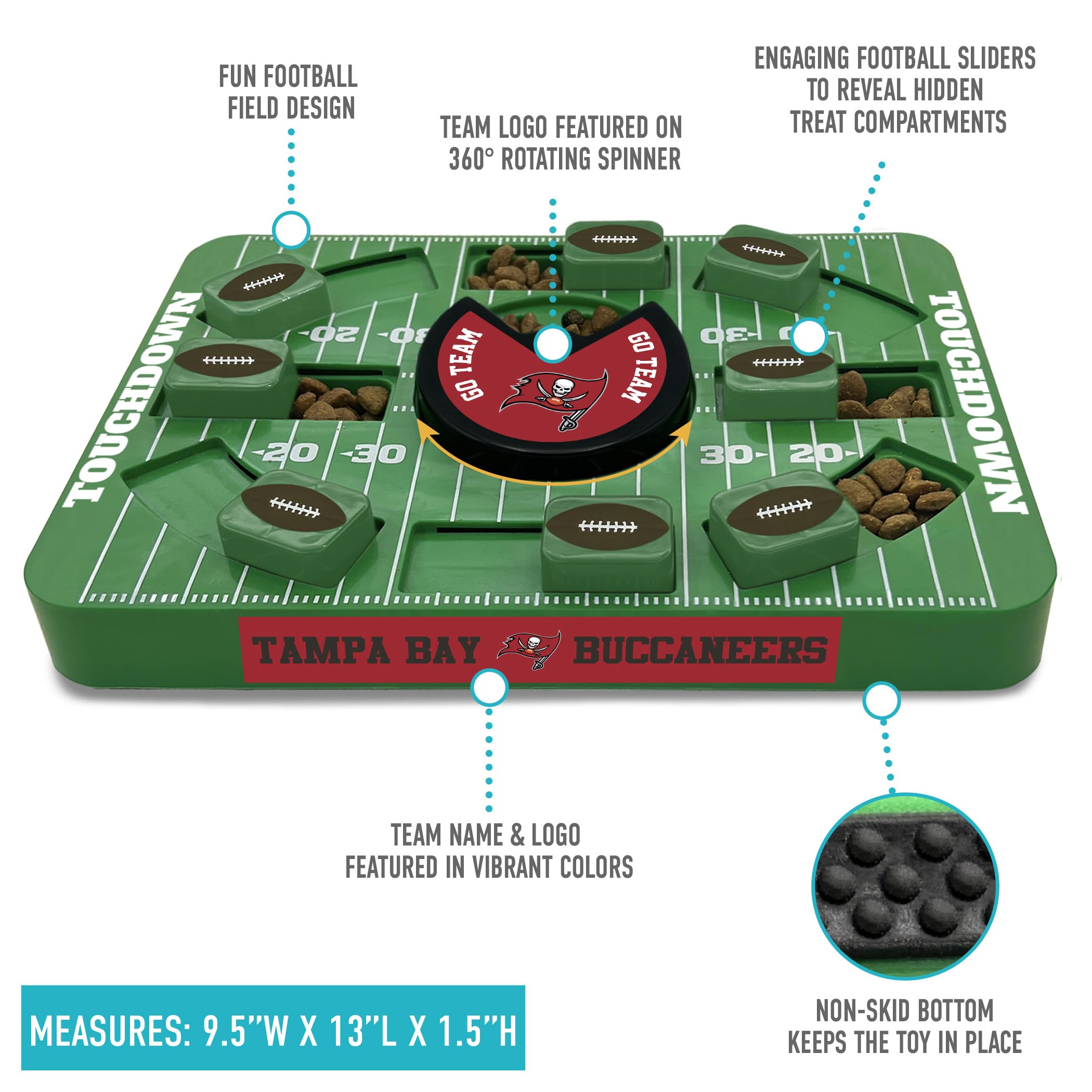Pets First Nfl Tampa Bay Buccaneers Large Puzzle Toy, Dog Puzzle Treat Toy, New Large Size, Interactive Dog Treat Toy, Dog Slow