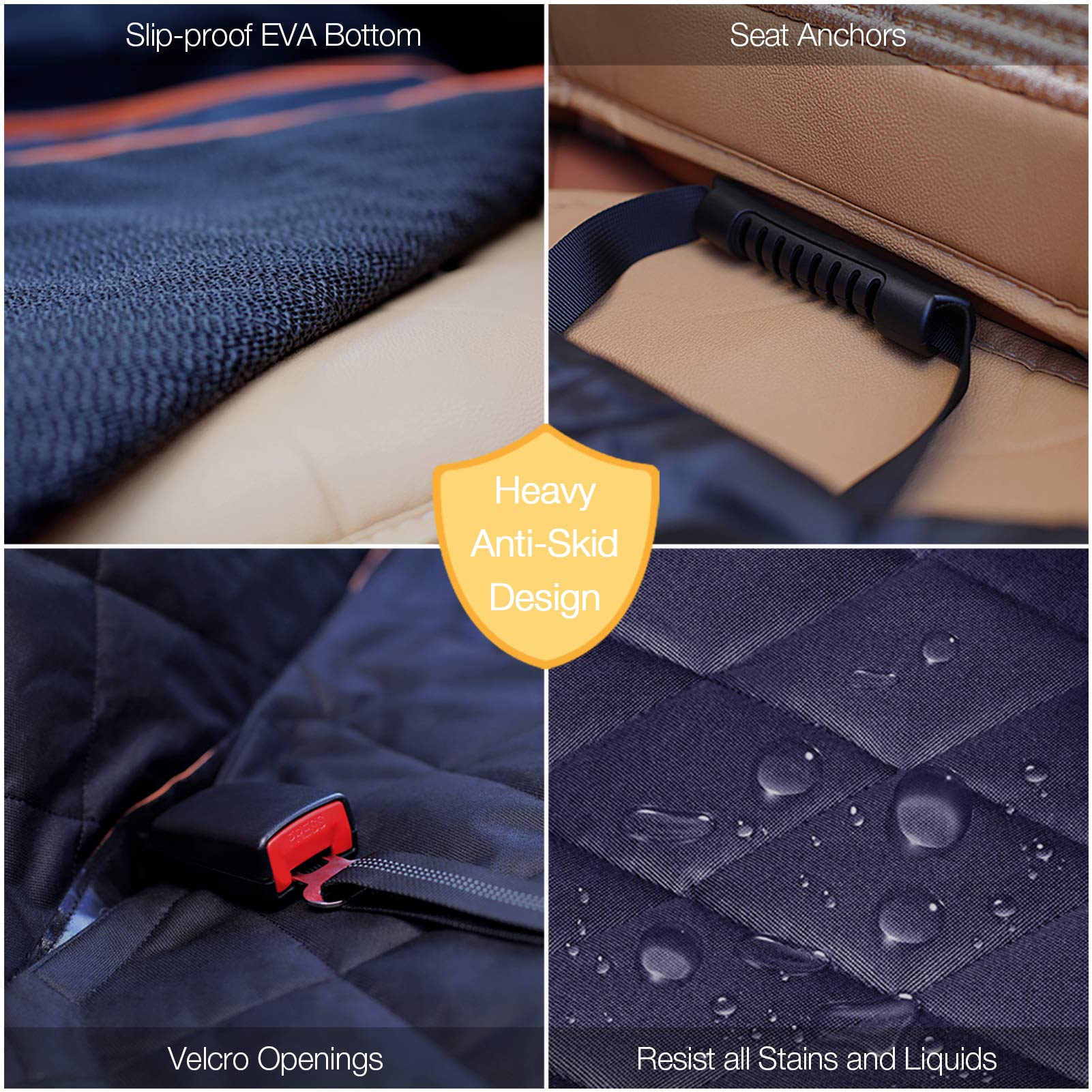 Ibuddy Dog Seat Cover For Back Seat Waterproof Dog Car Hammock Protects Your Vehicle From Scratches, Hair, And Dirt Easy To Install & Clean Oxford Fabric Machine Washable Universal Fit Pet Seat Cover